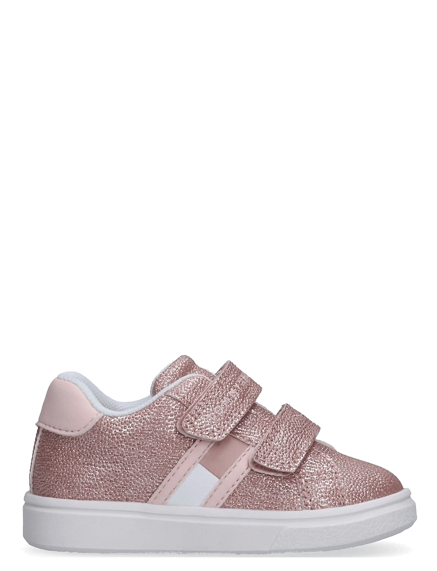 Tommy Hilfiger - TOMMY HILFIGER FLAG LOW CUT VELCRO SNEAKER - baskets basses - pink - 1
