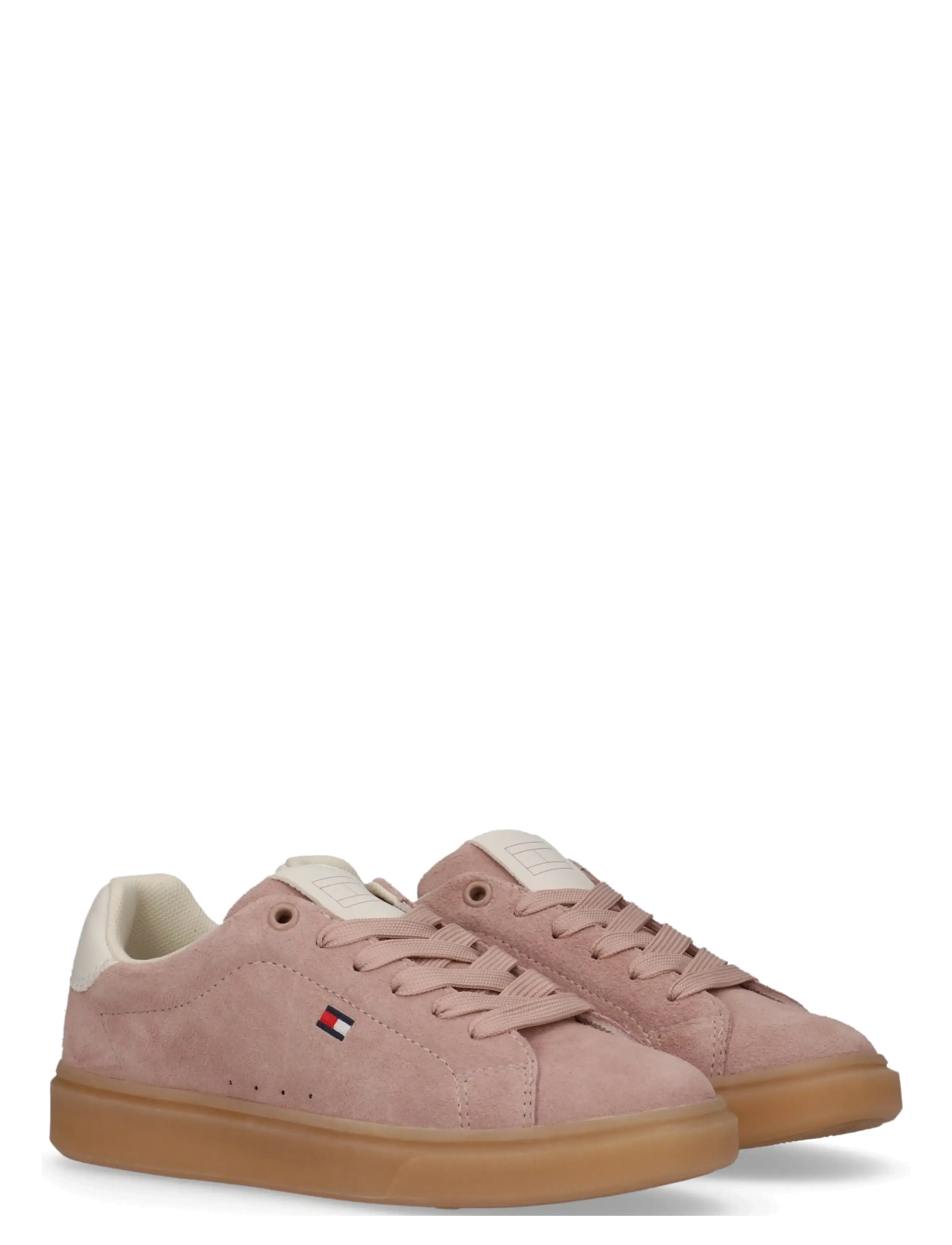 TOMMY HILFIGER LOW CUT LACE-UP SNEAKER - NUDE/OFF WHITE