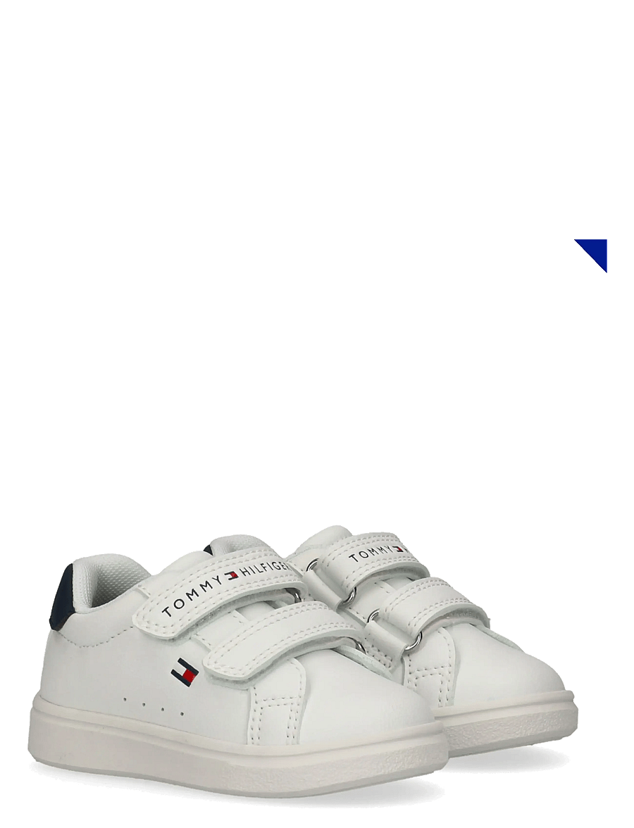 Tommy Hilfiger - TOMMY HILFIGER LOW CUT VELCRO SNEAKER - niedriger schnitt - white/blue - 0