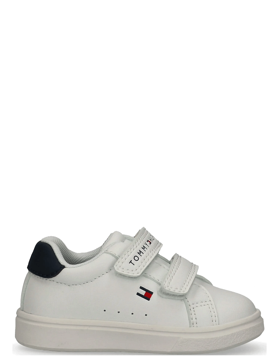 Tommy Hilfiger - TOMMY HILFIGER LOW CUT VELCRO SNEAKER - niedriger schnitt - white/blue - 1