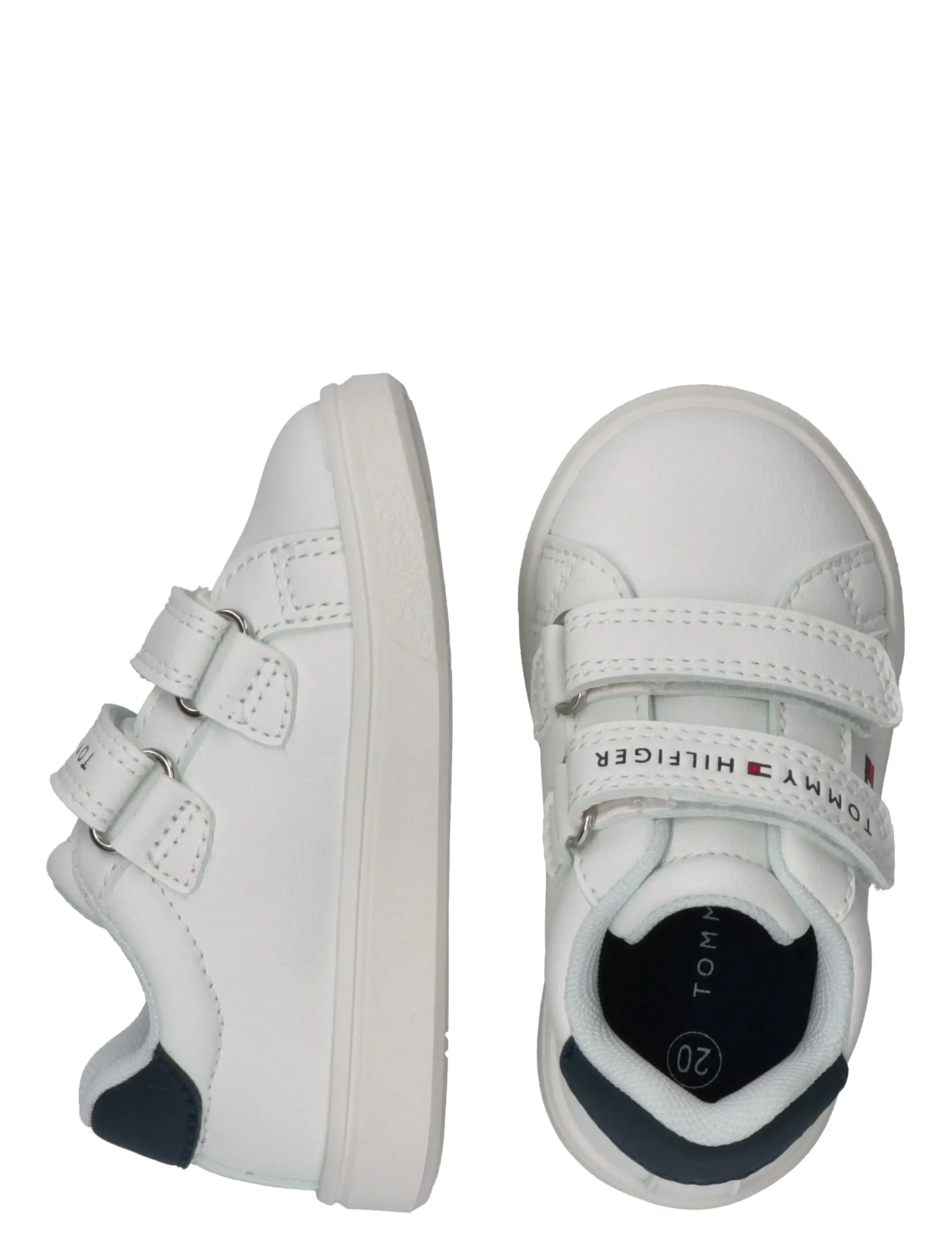 Tommy Hilfiger - TOMMY HILFIGER LOW CUT VELCRO SNEAKER - niedriger schnitt - white/blue - 4