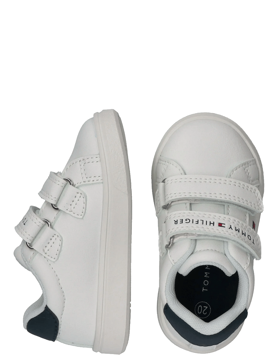 Tommy Hilfiger - TOMMY HILFIGER LOW CUT VELCRO SNEAKER - niedriger schnitt - white/blue - 4