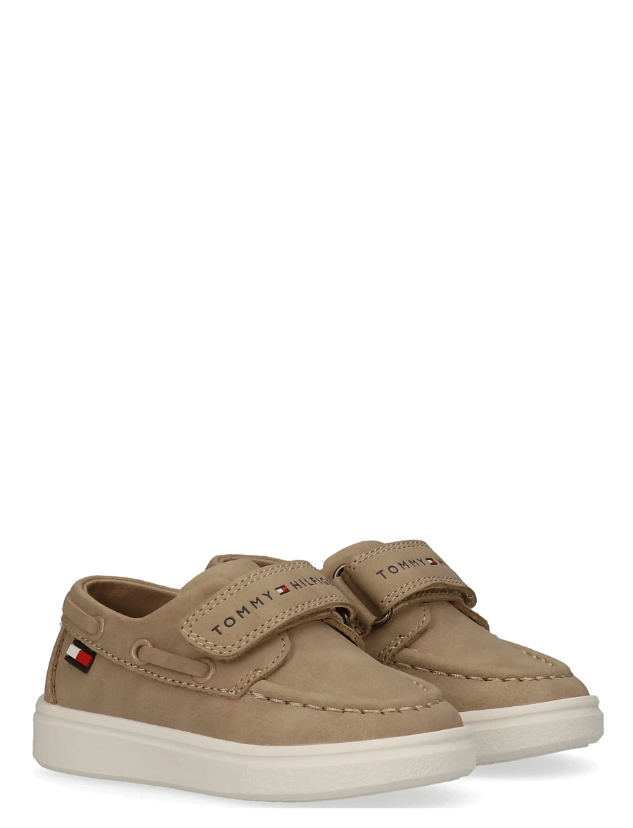 Tommy Hilfiger - TOMMY HILFIGER LOW CUT VELCRO SHOE - lave sneakers - beige - 0