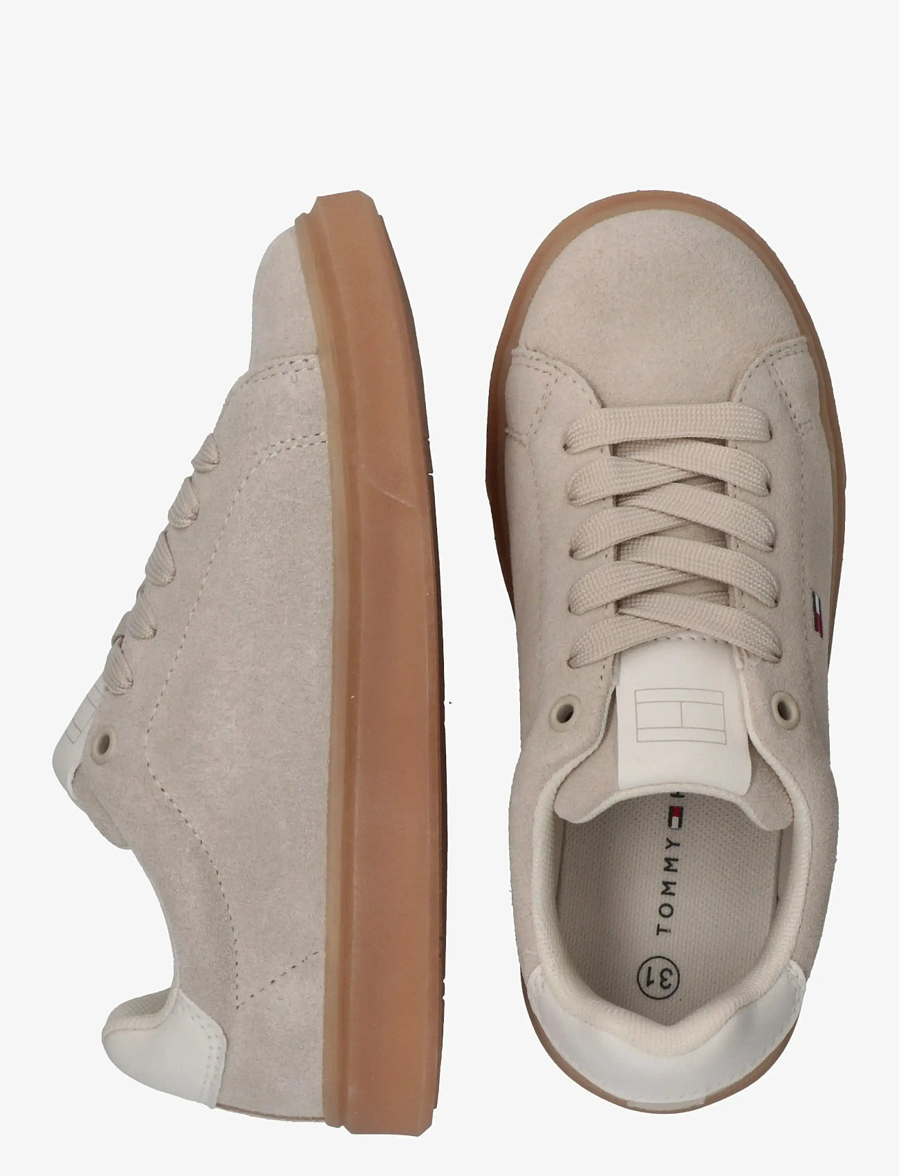 Tommy Hilfiger - TOMMY HILFIGER LOW CUT LACE-UP SNEAKER - niedriger schnitt - beige/off white - 4