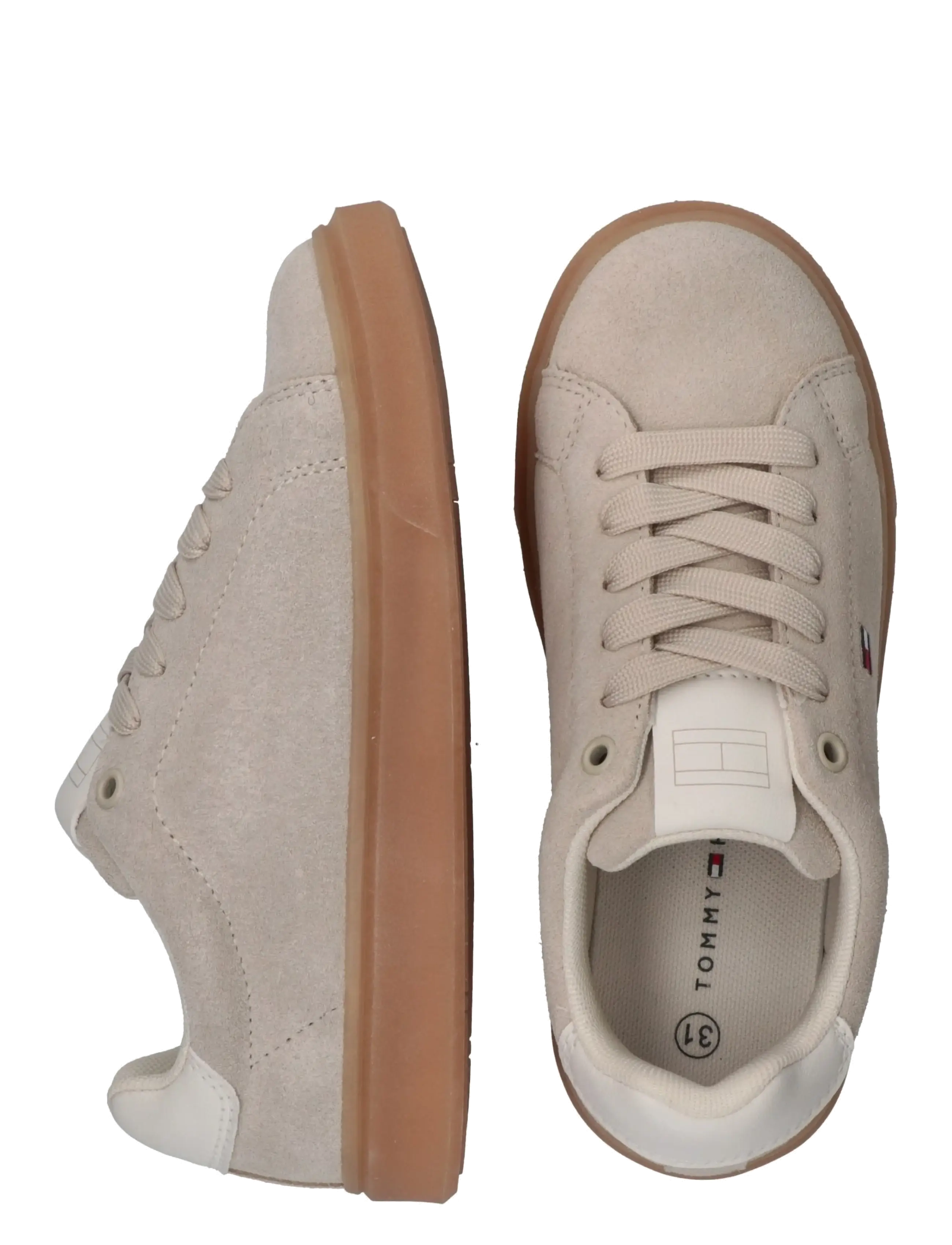 Tommy Hilfiger - TOMMY HILFIGER LOW CUT LACE-UP SNEAKER - lave sneakers - beige/off white - 4