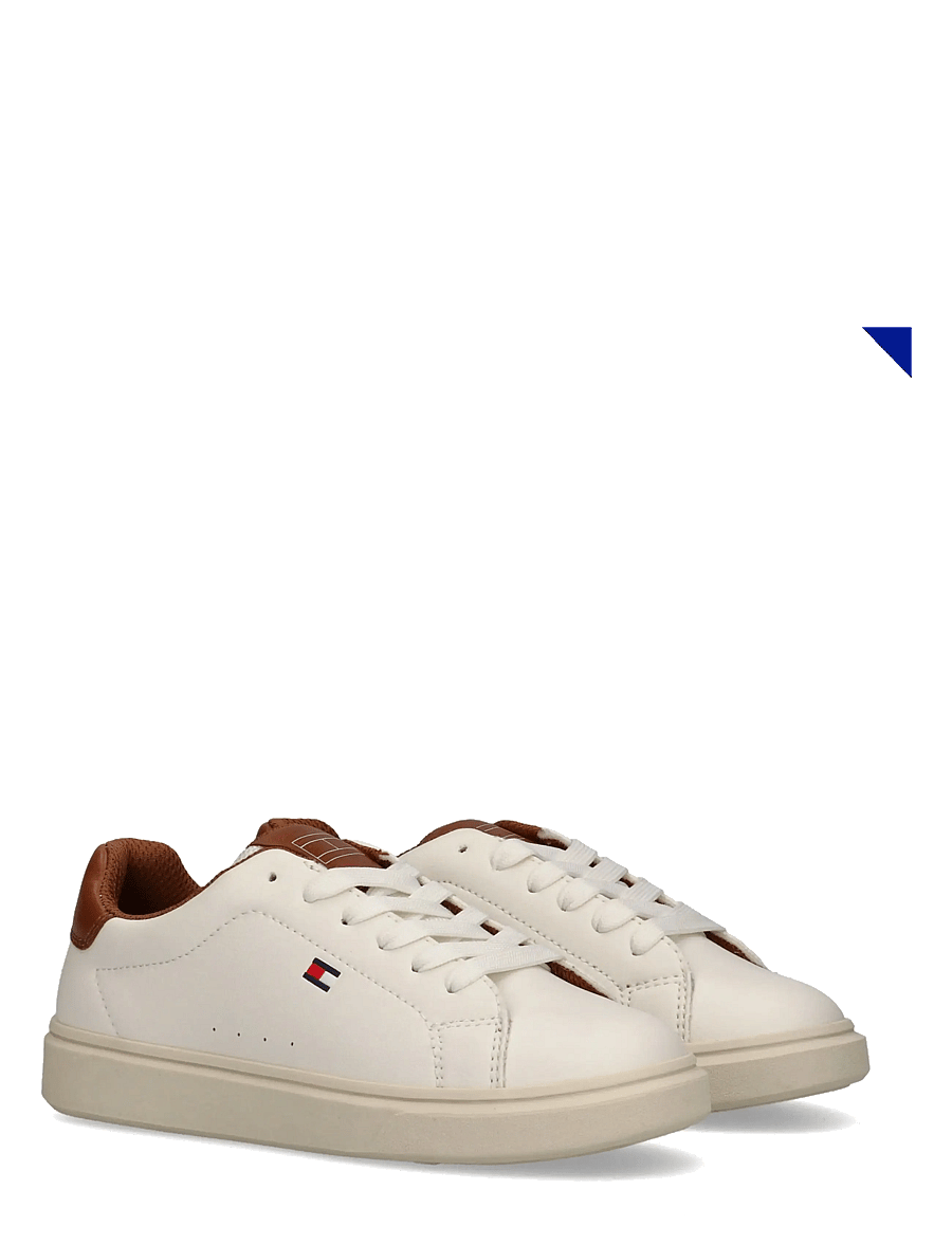 Tommy Hilfiger - TOMMY HILFIGER LOW CUT LACE-UP SNEAKER - låga sneakers - off white/cognac - 0