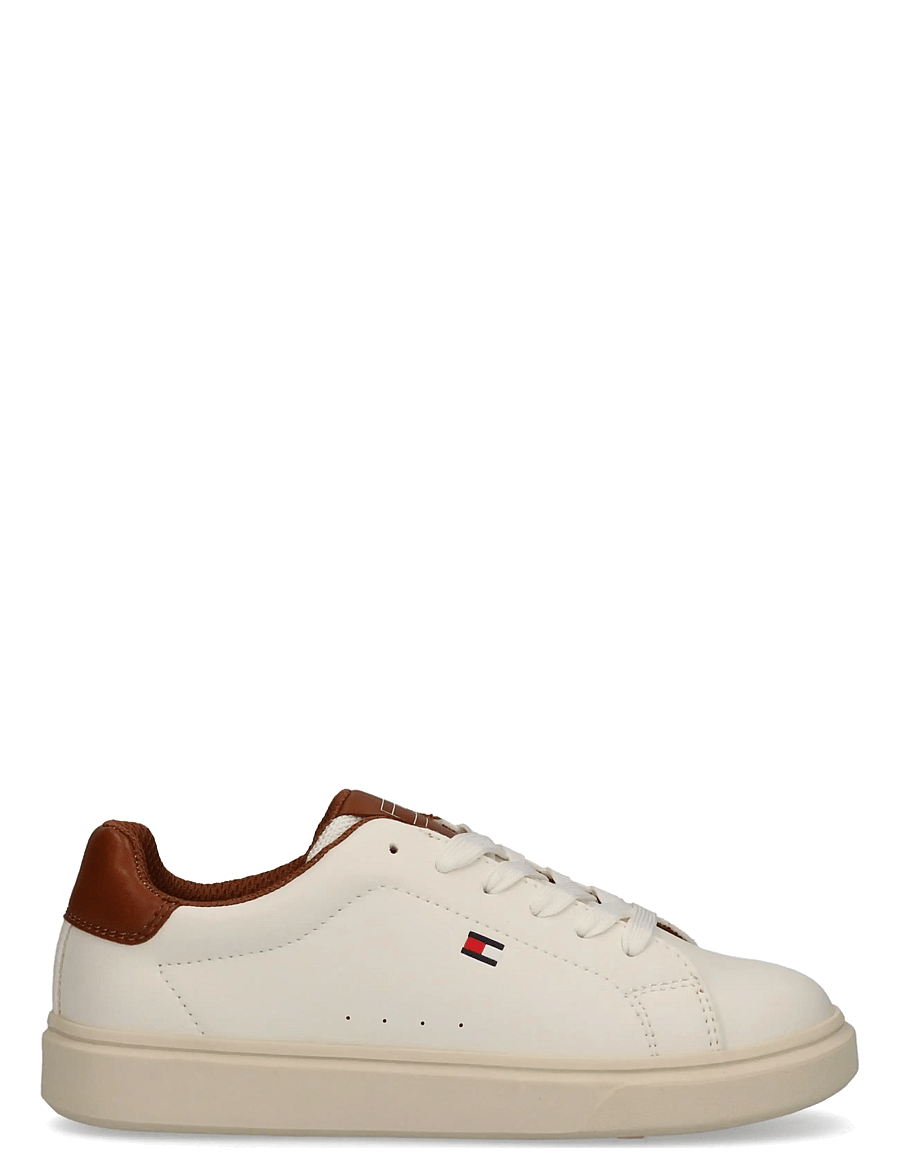 Tommy Hilfiger - TOMMY HILFIGER LOW CUT LACE-UP SNEAKER - låga sneakers - off white/cognac - 1