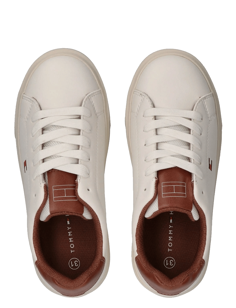 Tommy Hilfiger - TOMMY HILFIGER LOW CUT LACE-UP SNEAKER - låga sneakers - off white/cognac - 2