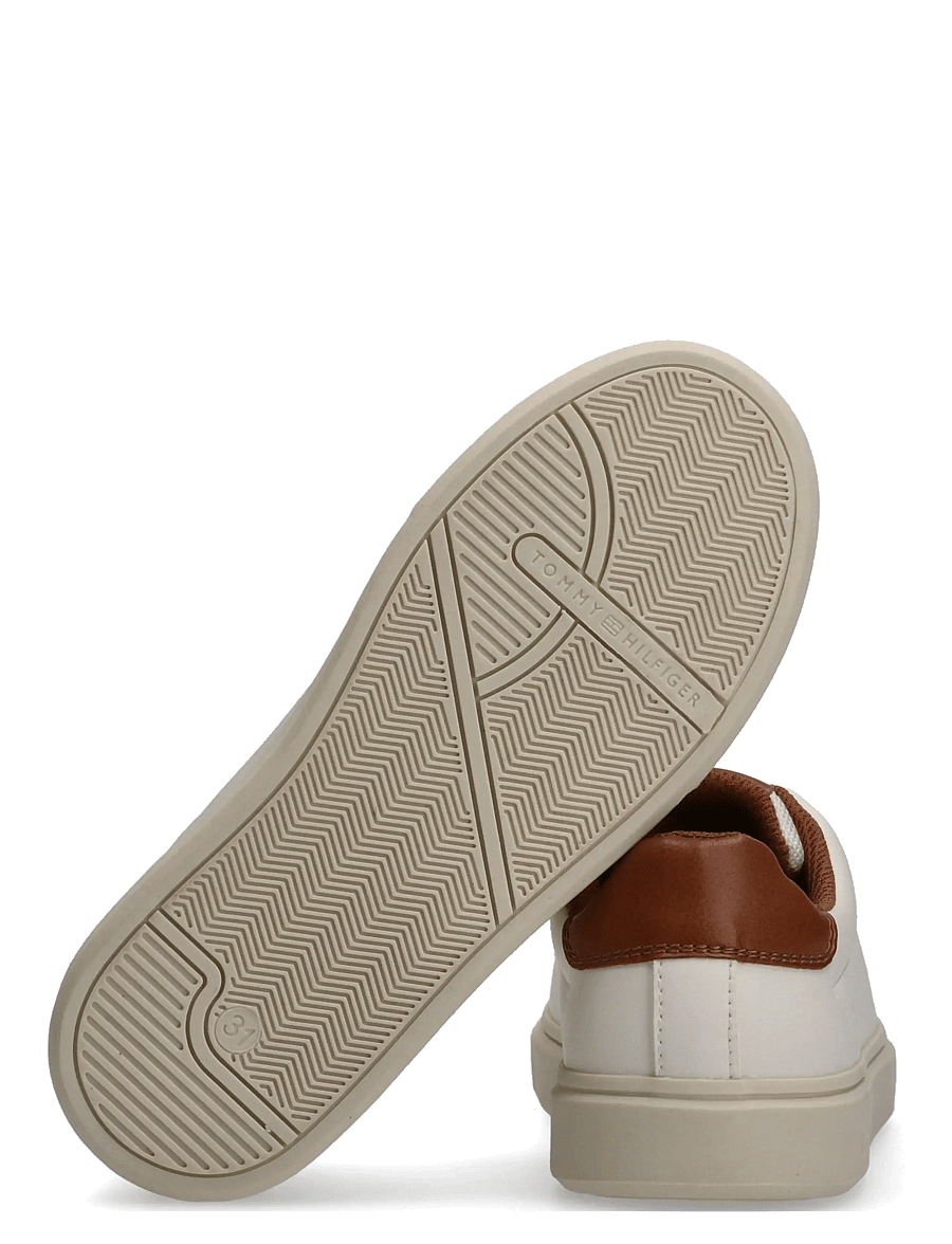 Tommy Hilfiger - TOMMY HILFIGER LOW CUT LACE-UP SNEAKER - låga sneakers - off white/cognac - 3