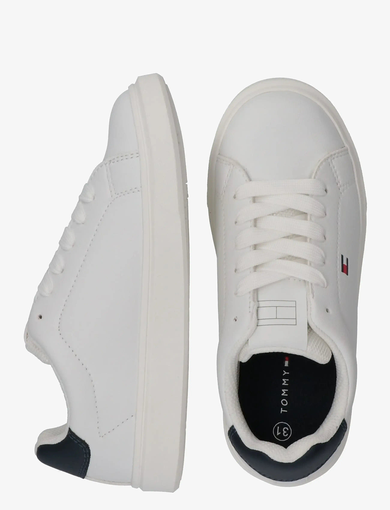 Tommy Hilfiger - TOMMY HILFIGER LOW CUT LACE-UP SNEAKER - låga sneakers - white/blue - 4