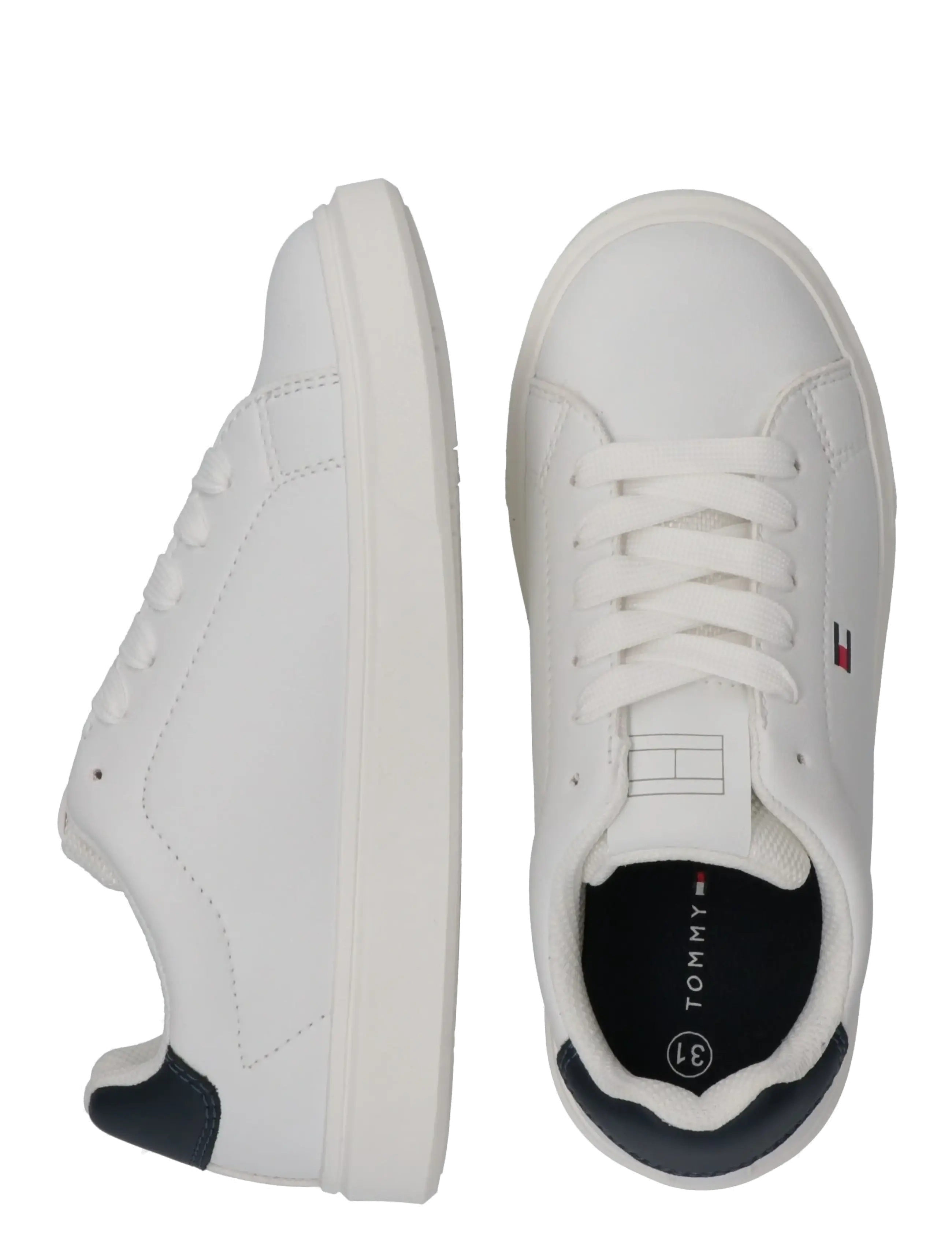 Tommy Hilfiger - TOMMY HILFIGER LOW CUT LACE-UP SNEAKER - lave sneakers - white/blue - 4