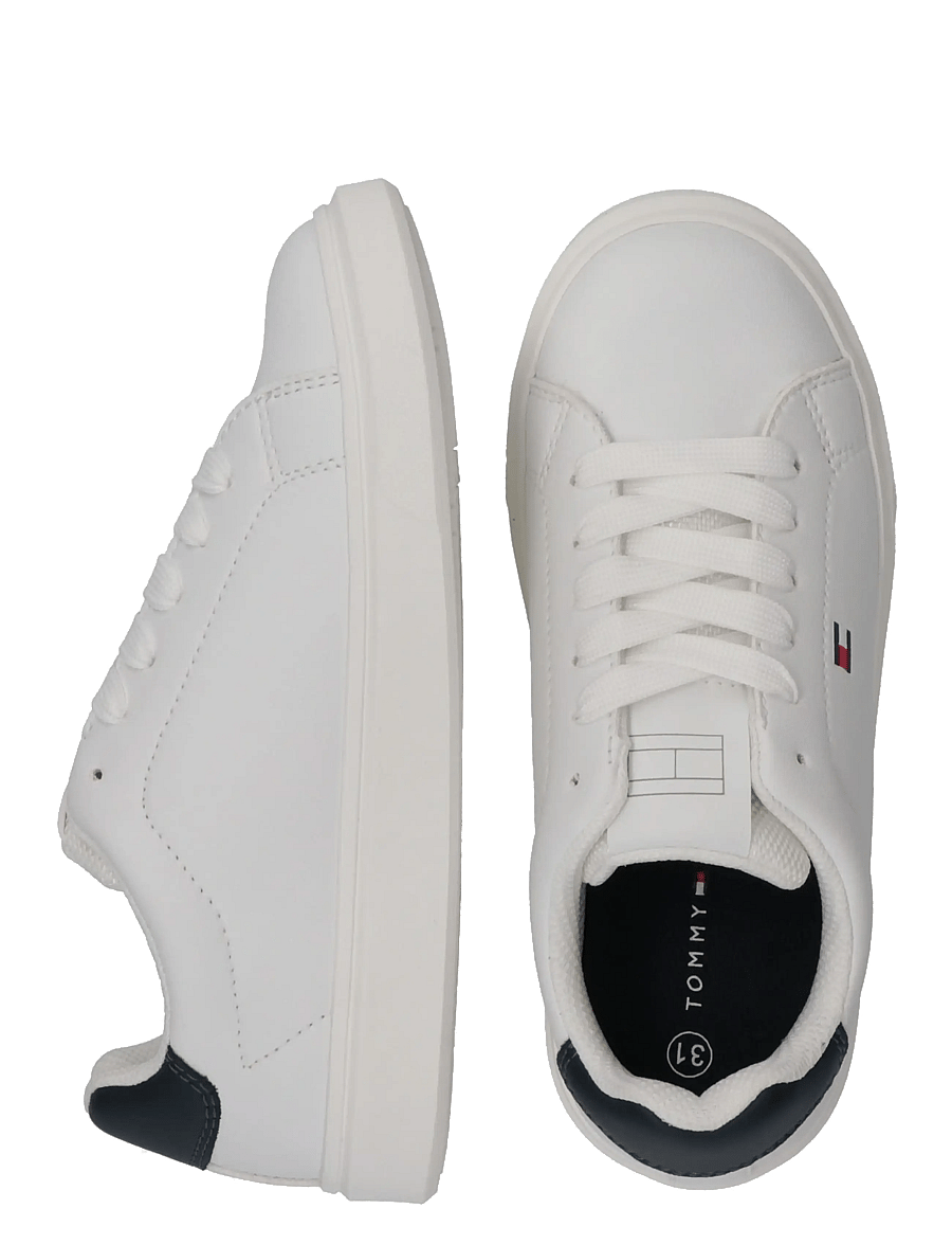 Tommy Hilfiger - TOMMY HILFIGER LOW CUT LACE-UP SNEAKER - kõrge säärega tossud - white/blue - 4