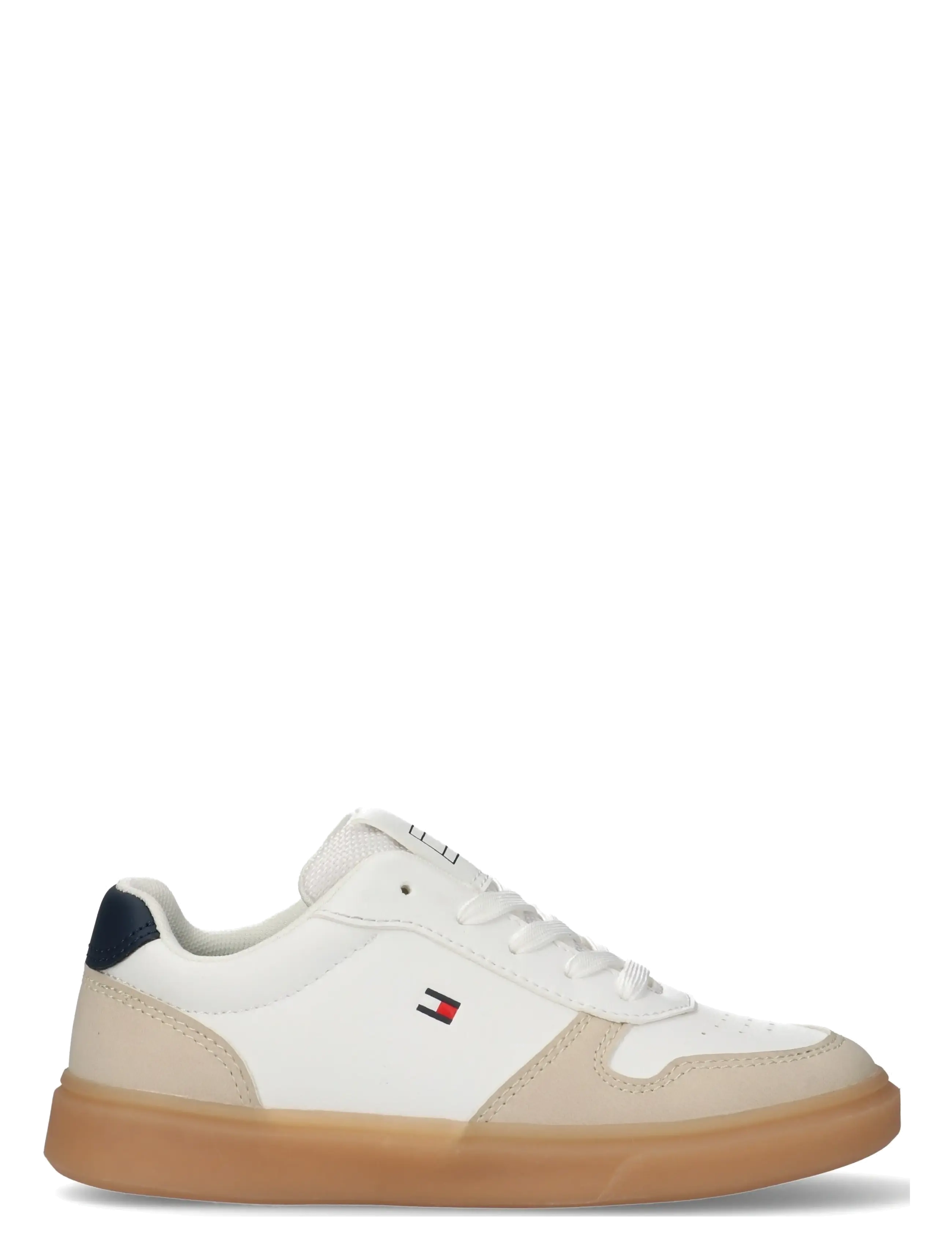 Tommy Hilfiger - TOMMY HILFIGER LOW CUT LACE-UP SNEAKER - niedriger schnitt - beige/white/blue - 1