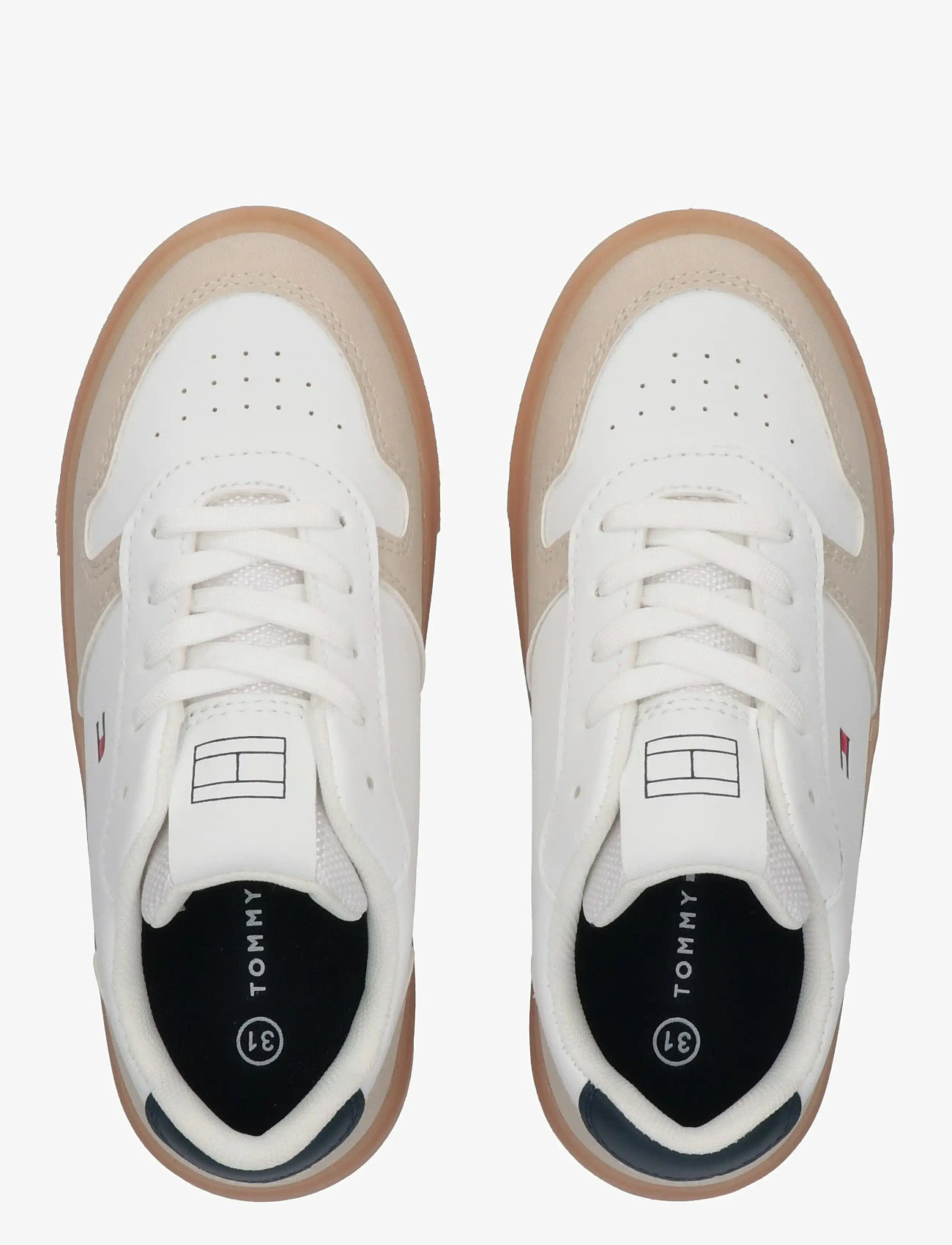 Tommy Hilfiger - TOMMY HILFIGER LOW CUT LACE-UP SNEAKER - niedriger schnitt - beige/white/blue - 2