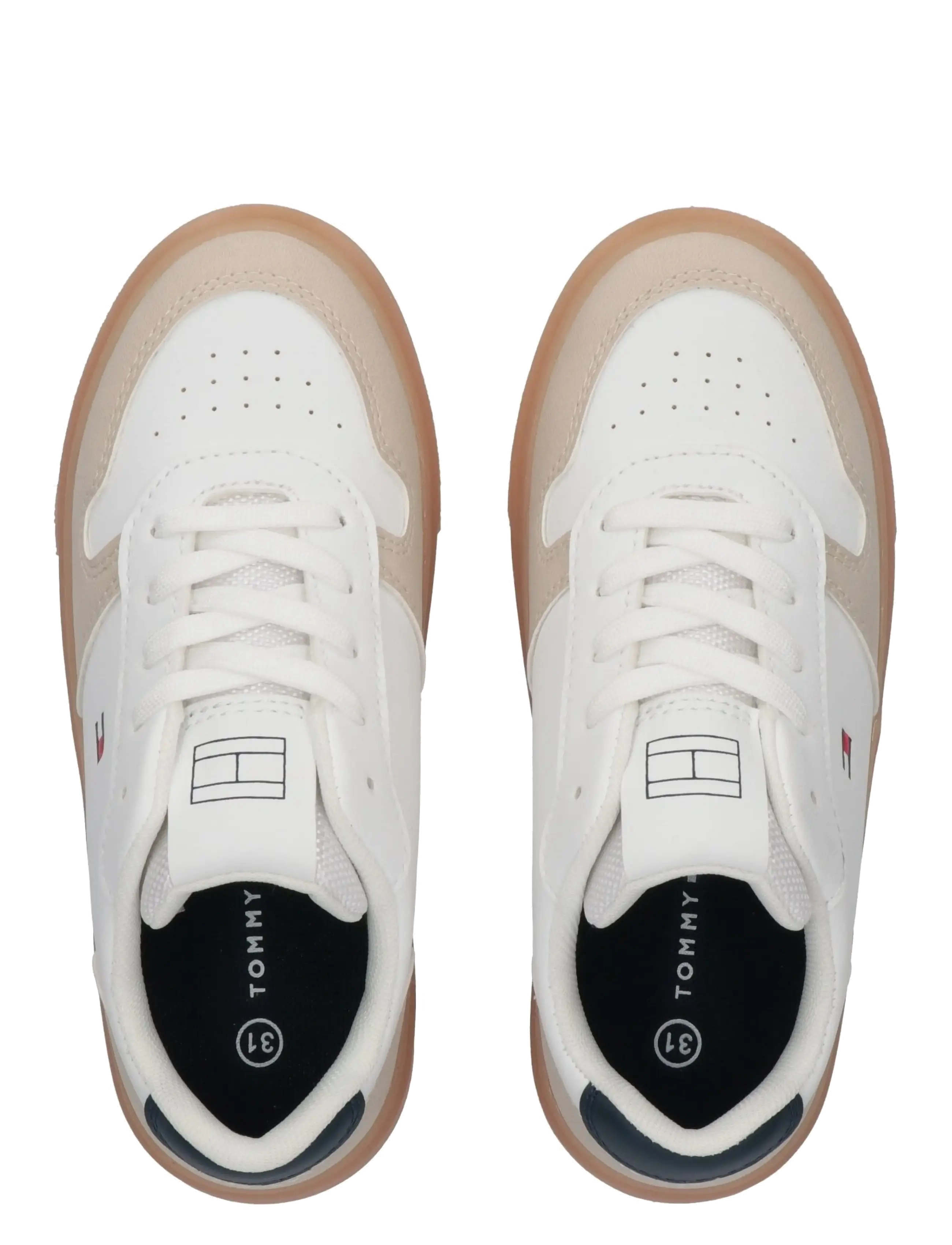 Tommy Hilfiger - TOMMY HILFIGER LOW CUT LACE-UP SNEAKER - niedriger schnitt - beige/white/blue - 2