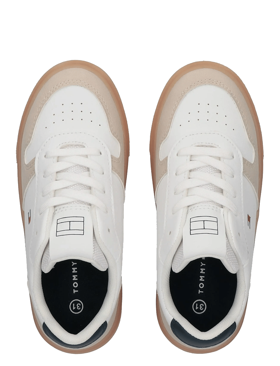 Tommy Hilfiger - TOMMY HILFIGER LOW CUT LACE-UP SNEAKER - niedriger schnitt - beige/white/blue - 2