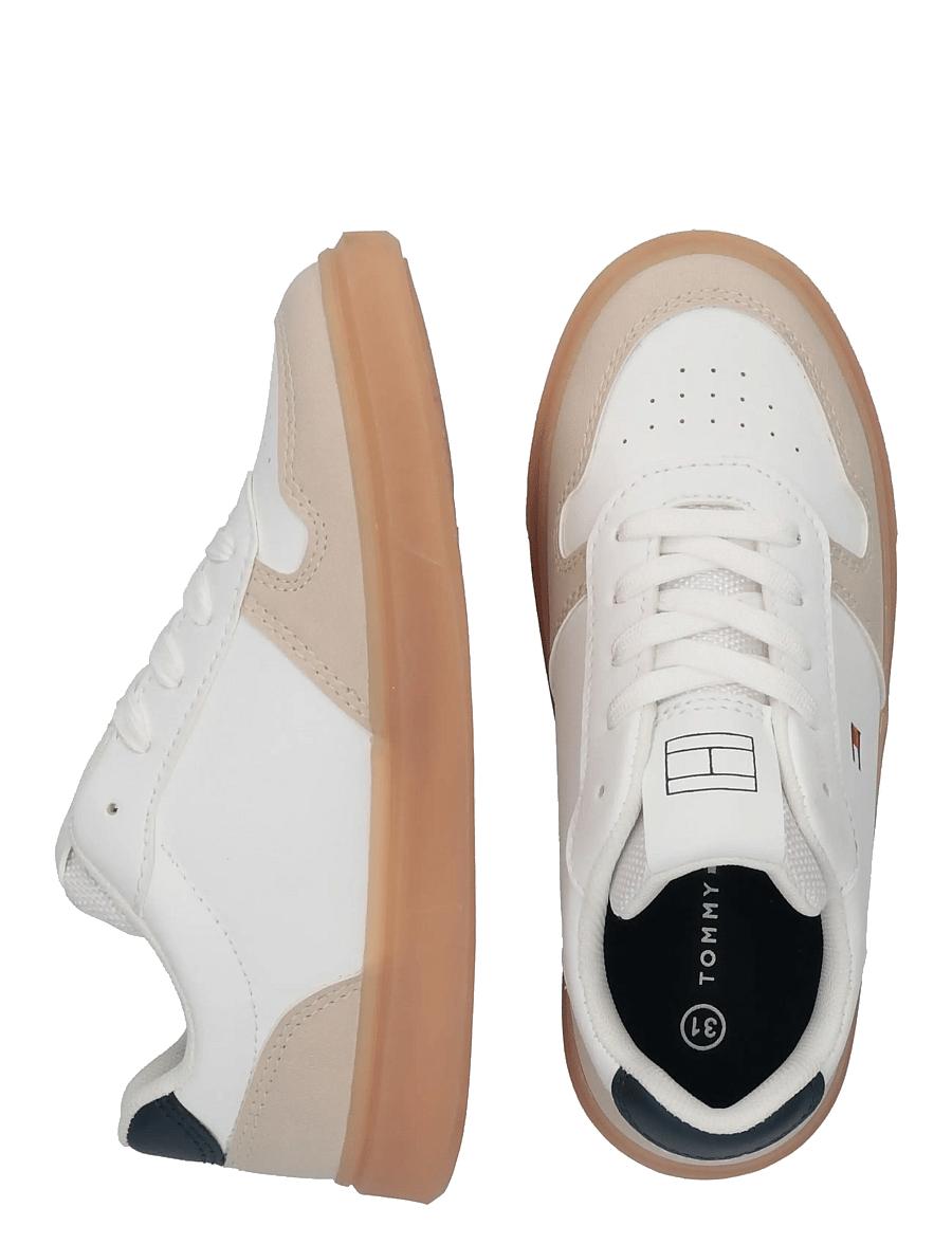 Tommy Hilfiger - TOMMY HILFIGER LOW CUT LACE-UP SNEAKER - niedriger schnitt - beige/white/blue - 4