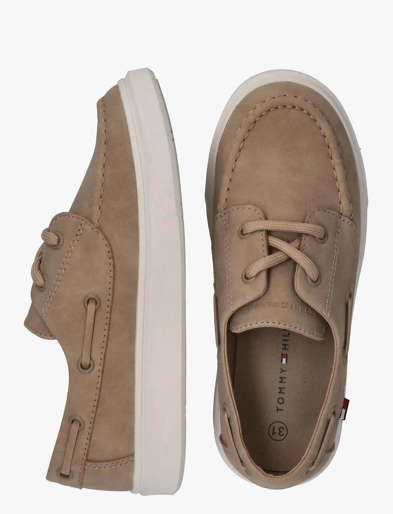 Tommy Hilfiger - TOMMY HILFIGER LOW CUT LACE-UP SHOE - lave sneakers - beige - 4