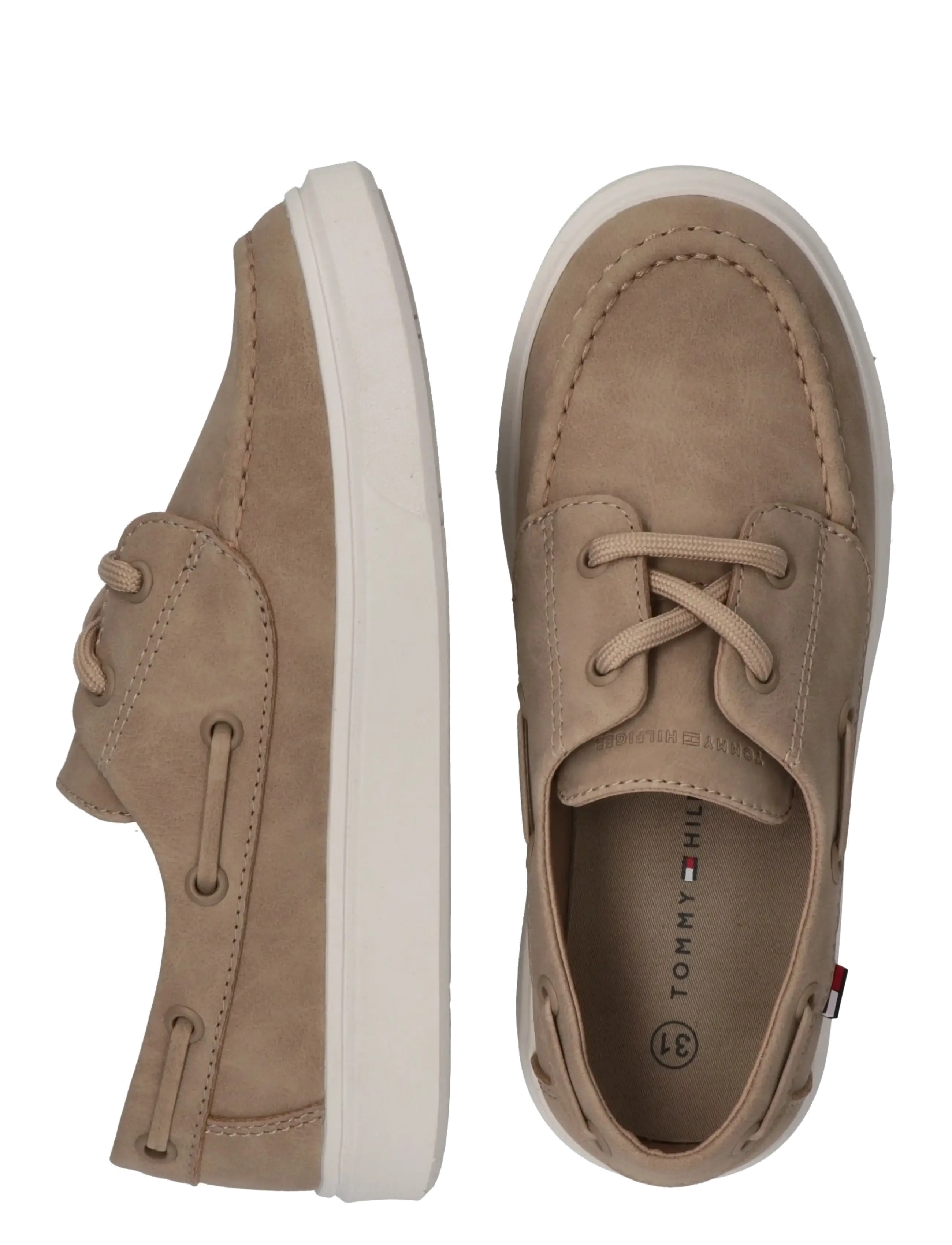 Tommy Hilfiger - TOMMY HILFIGER LOW CUT LACE-UP SHOE - lave sneakers - beige - 4