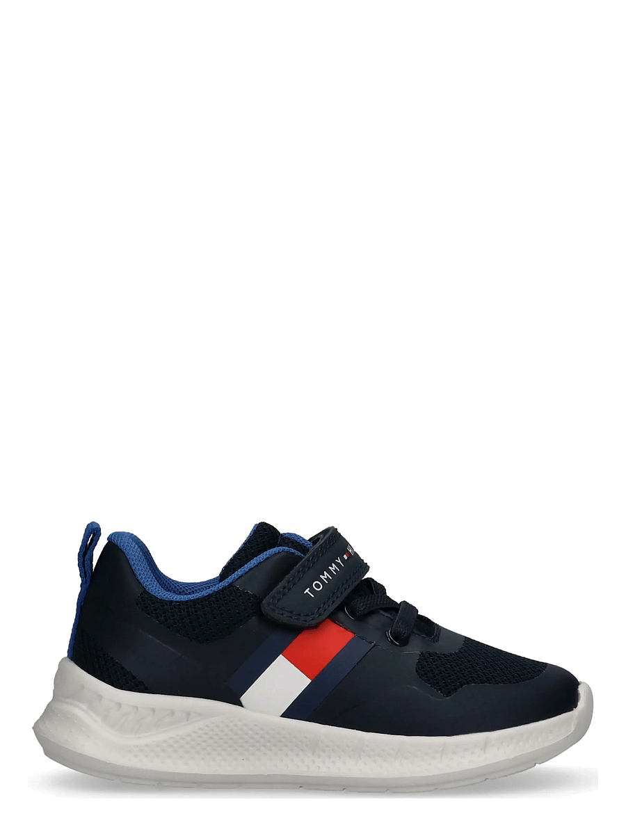 Tommy Hilfiger - TOMMY HILFIGER FLAG LOW CUT LACE-UP/VELCRO SNEAKER - matalavartiset tennarit - blue - 1