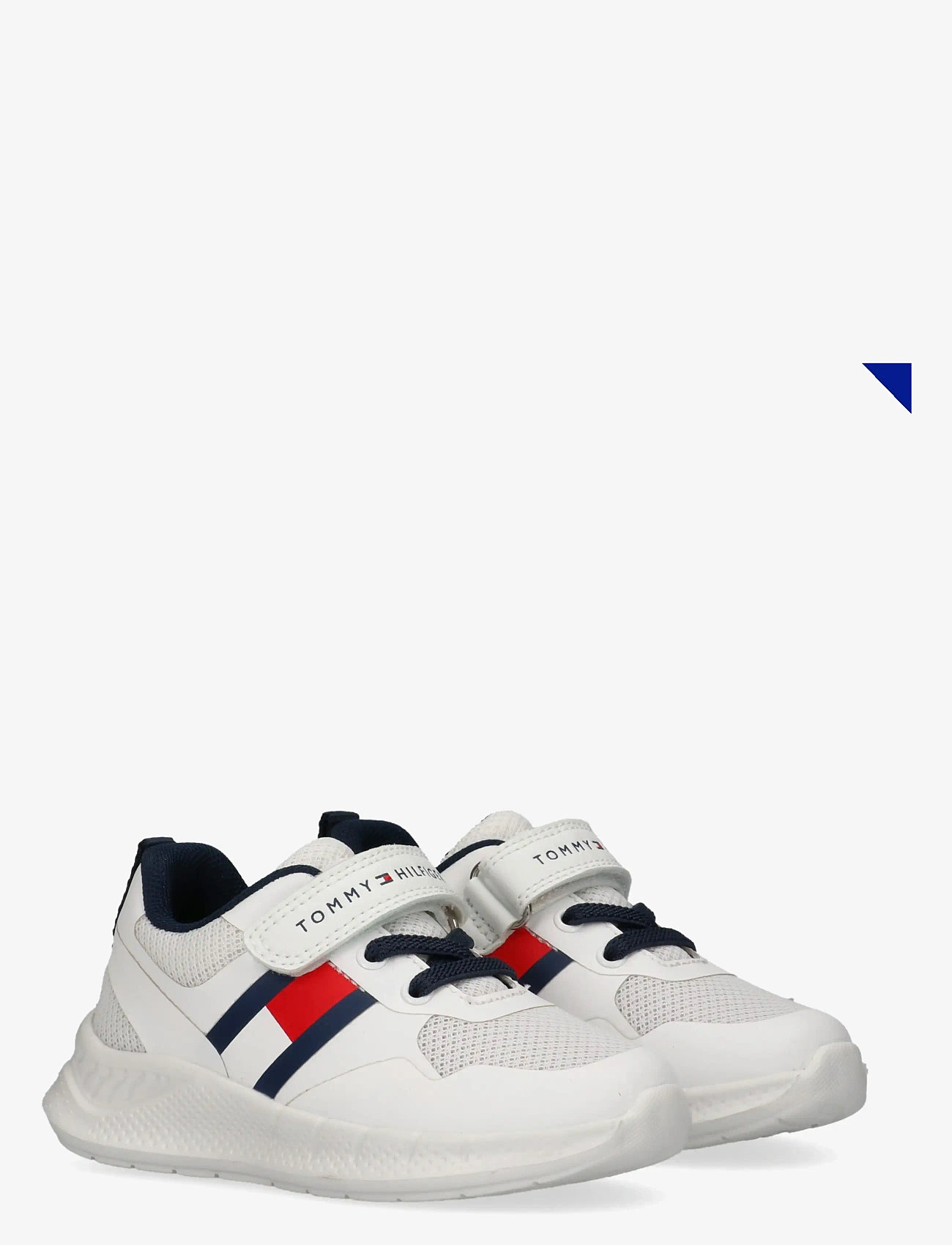 Tommy Hilfiger - TOMMY HILFIGER FLAG LOW CUT LACE-UP/VELCRO SNEAKER - niedriger schnitt - white - 0