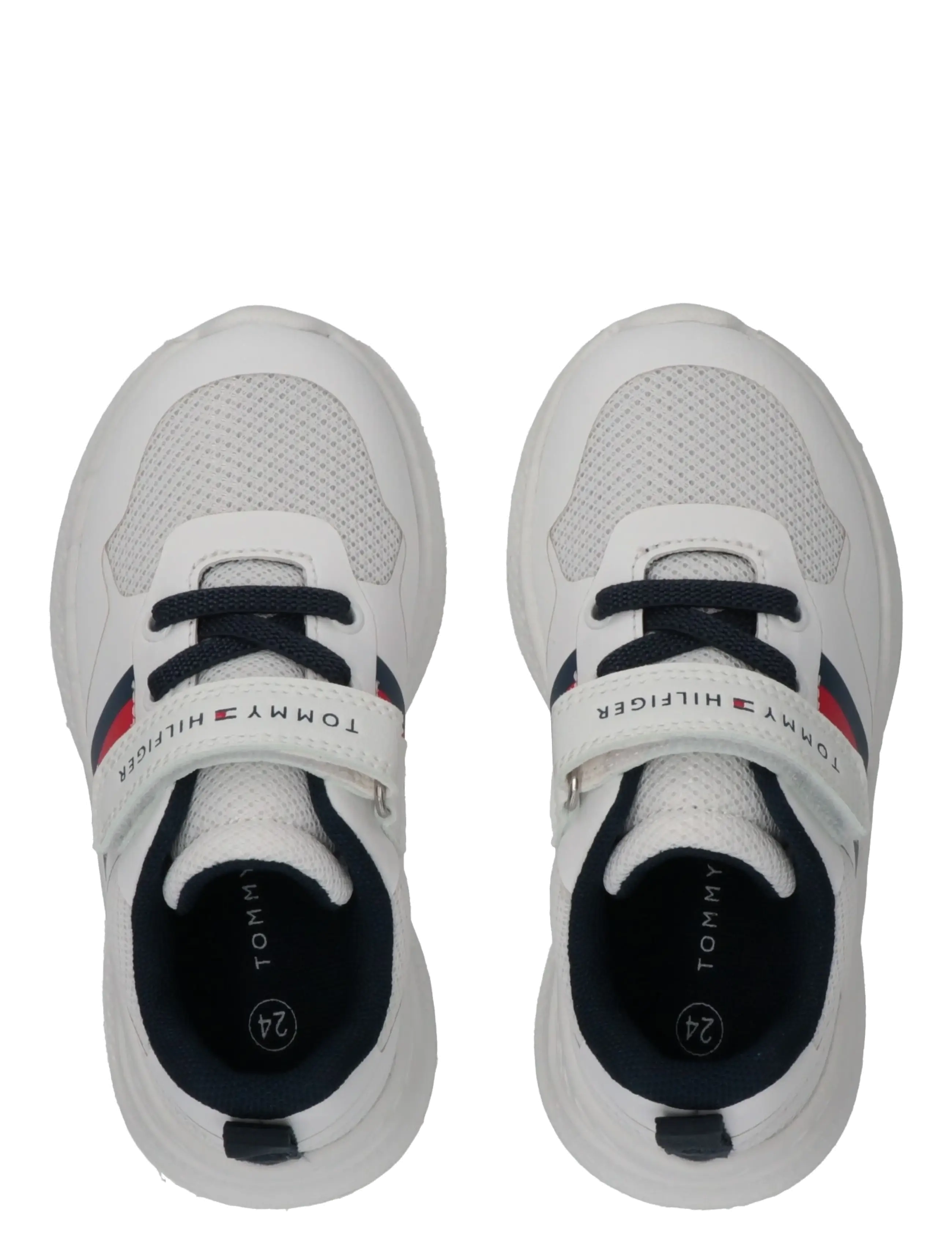 Tommy Hilfiger - TOMMY HILFIGER FLAG LOW CUT LACE-UP/VELCRO SNEAKER - lave sneakers - white - 2