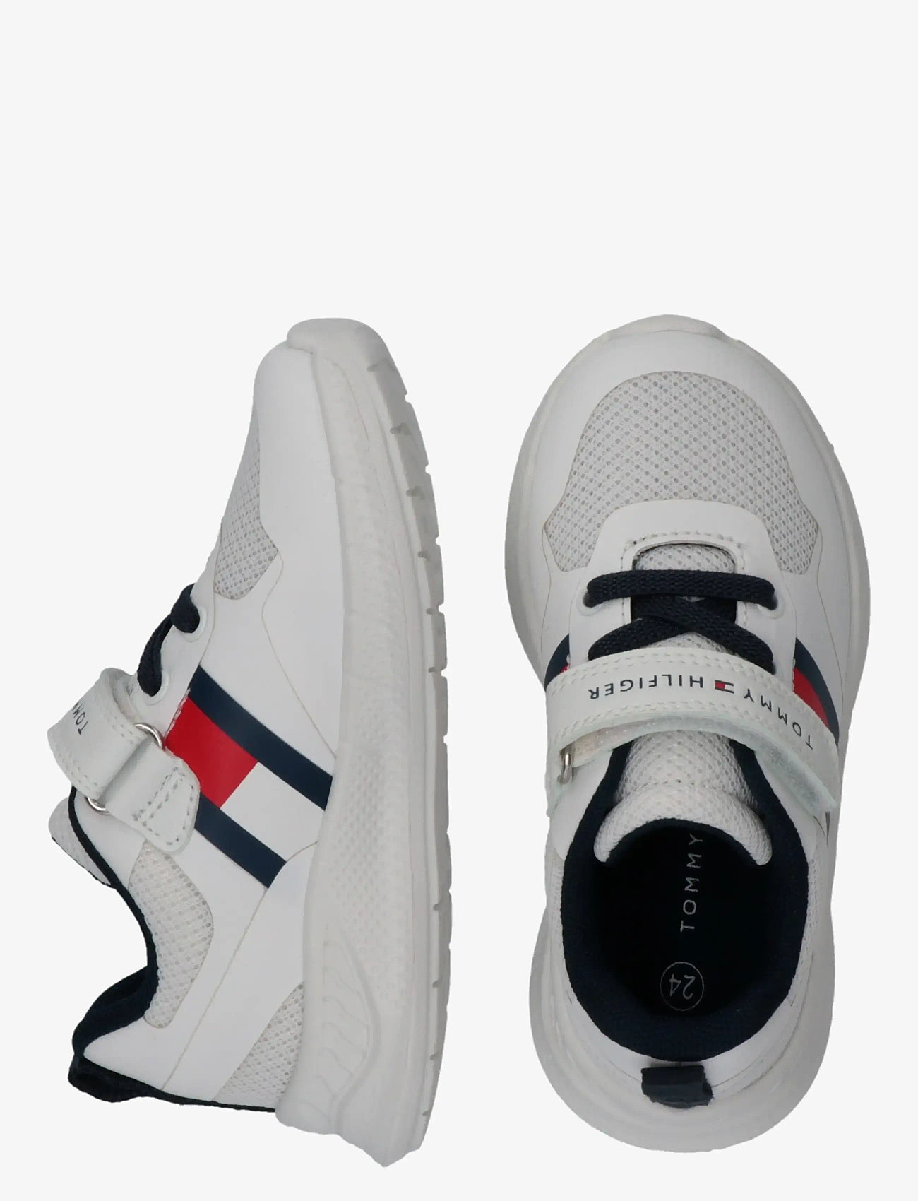 Tommy Hilfiger - TOMMY HILFIGER FLAG LOW CUT LACE-UP/VELCRO SNEAKER - niedriger schnitt - white - 4