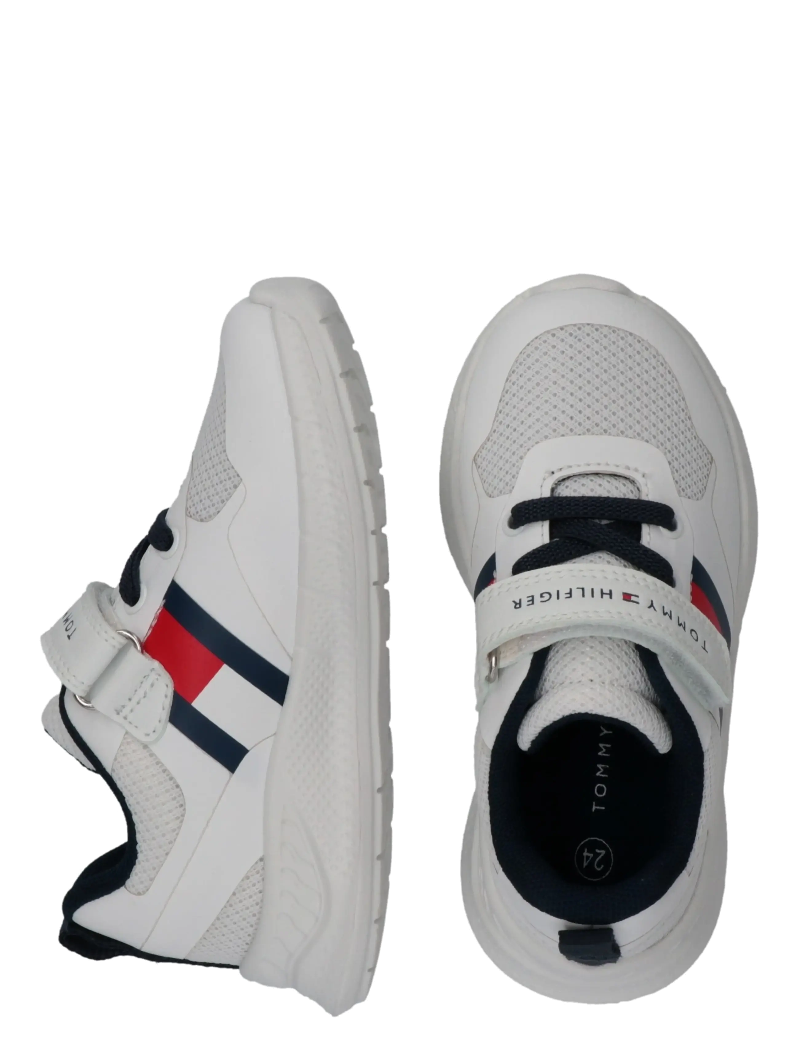 Tommy Hilfiger - TOMMY HILFIGER FLAG LOW CUT LACE-UP/VELCRO SNEAKER - lave sneakers - white - 4