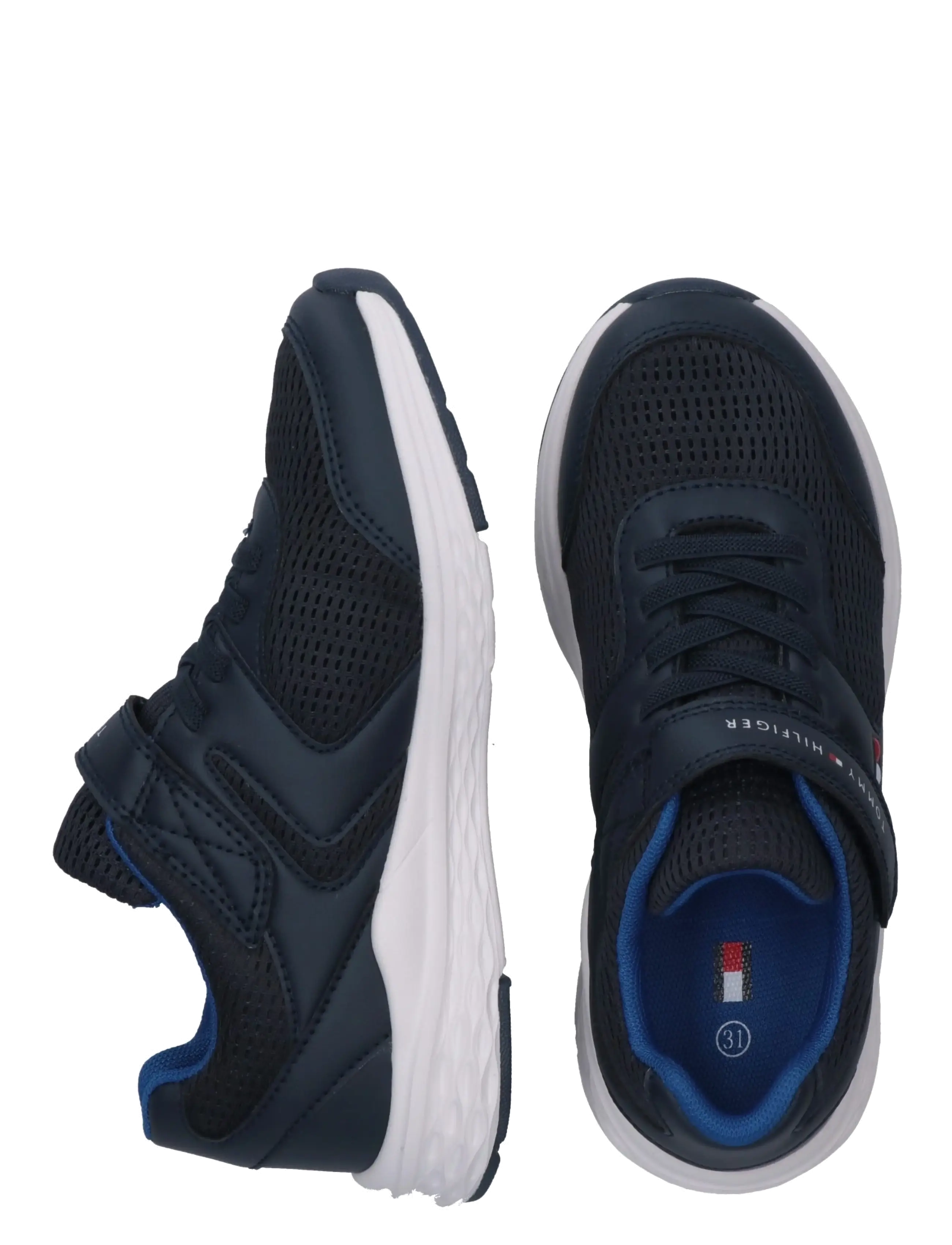 Tommy Hilfiger - TOMMY HILFIGER LOW CUT LACE-UP/VELCRO SNEAKER - baskets basses - blue - 4