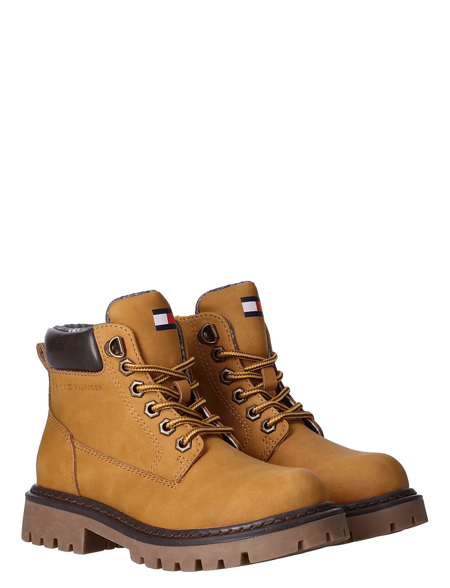 Tommy Hilfiger - LACE-UP BOOTIE OCHRE/DARK BROWN - talvesaapad - ochre/dark brown - 0