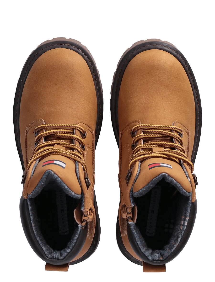 Tommy Hilfiger - LACE-UP BOOTIE OCHRE/DARK BROWN - talvesaapad - ochre/dark brown - 4