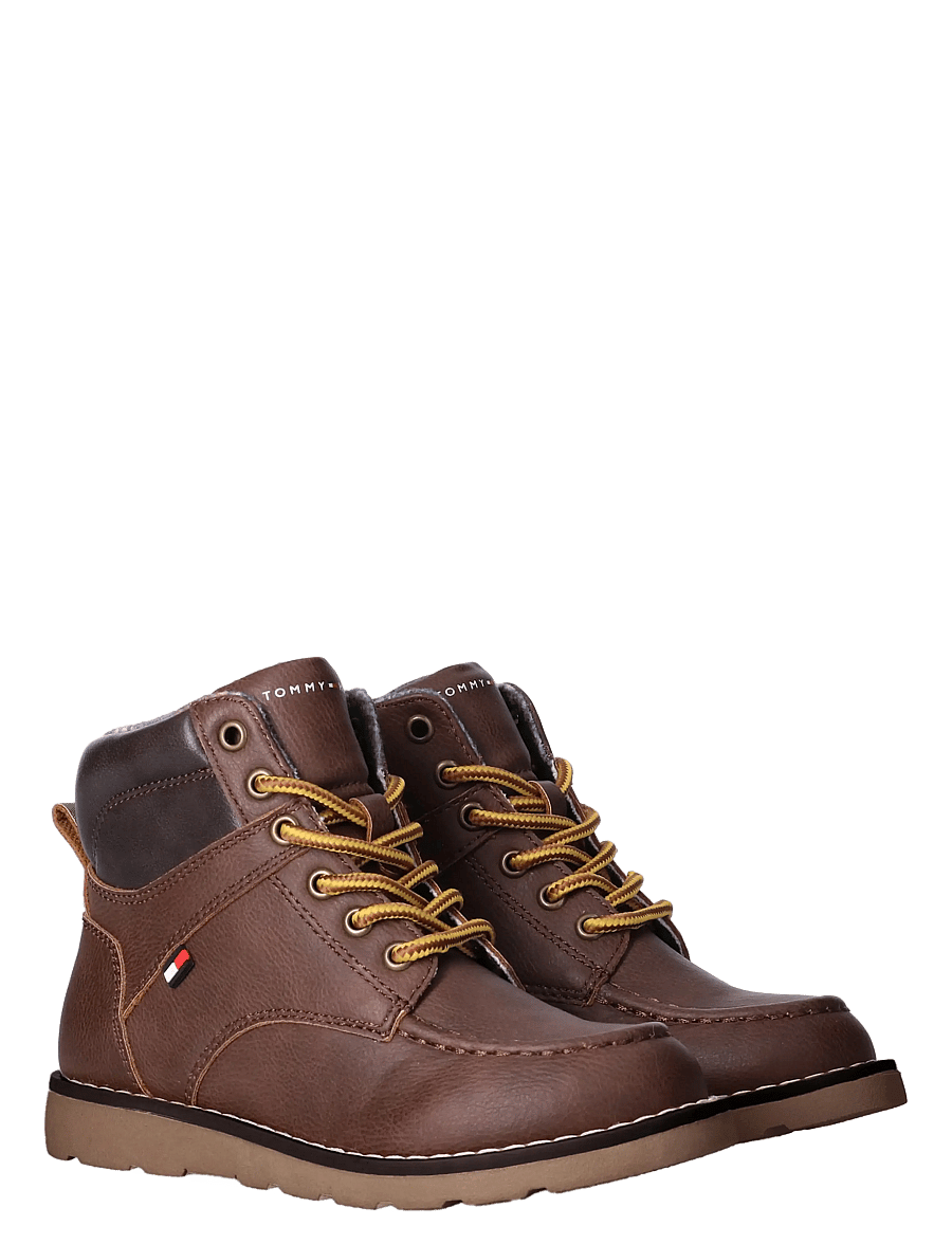 Tommy Hilfiger - LACE-UP BOOTIE BROWN/DARK BROWN - vinterstøvler - brown/dark brown - 0