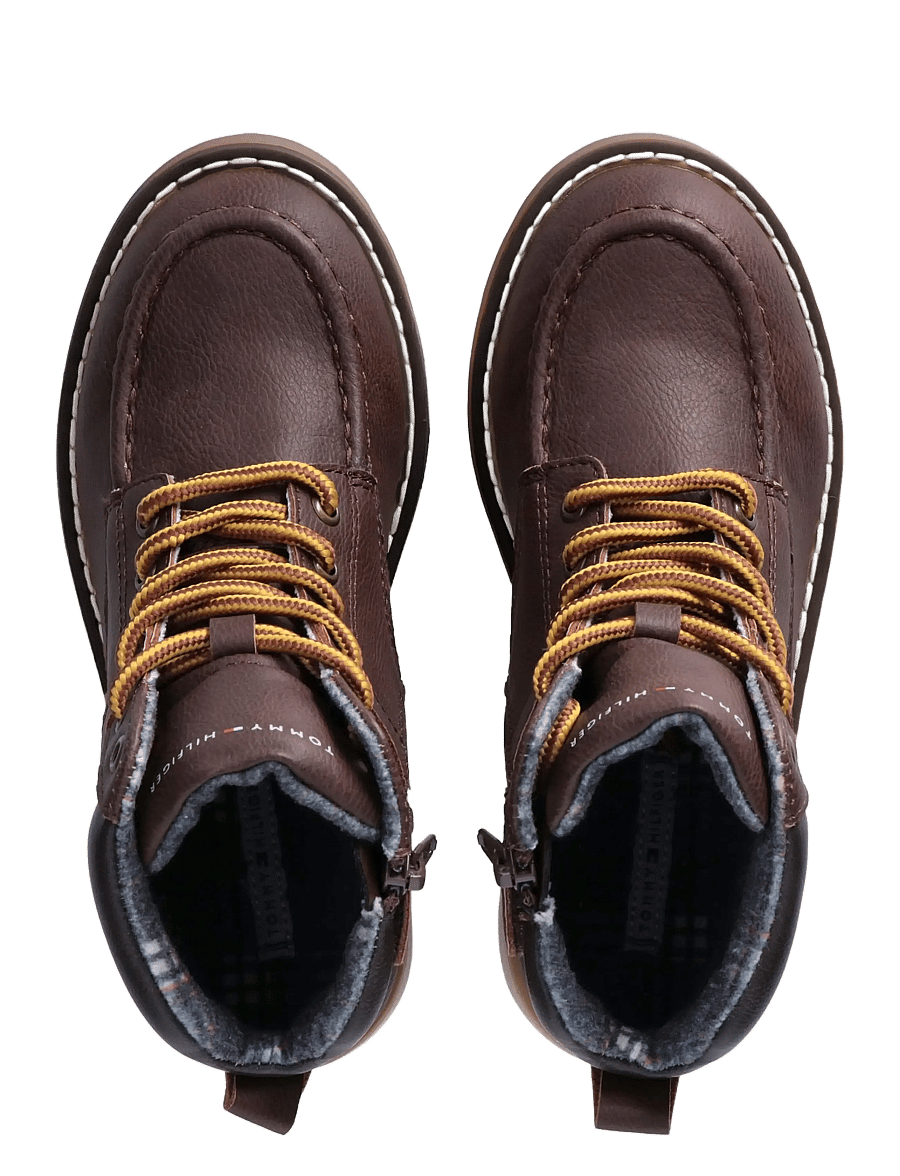 Tommy Hilfiger - LACE-UP BOOTIE BROWN/DARK BROWN - vinterstøvler - brown/dark brown - 4