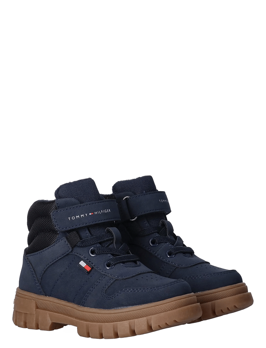 Tommy Hilfiger - LACE-UP/VELCRO BOOTIE CAMEL/BLACK - blue/black - 0