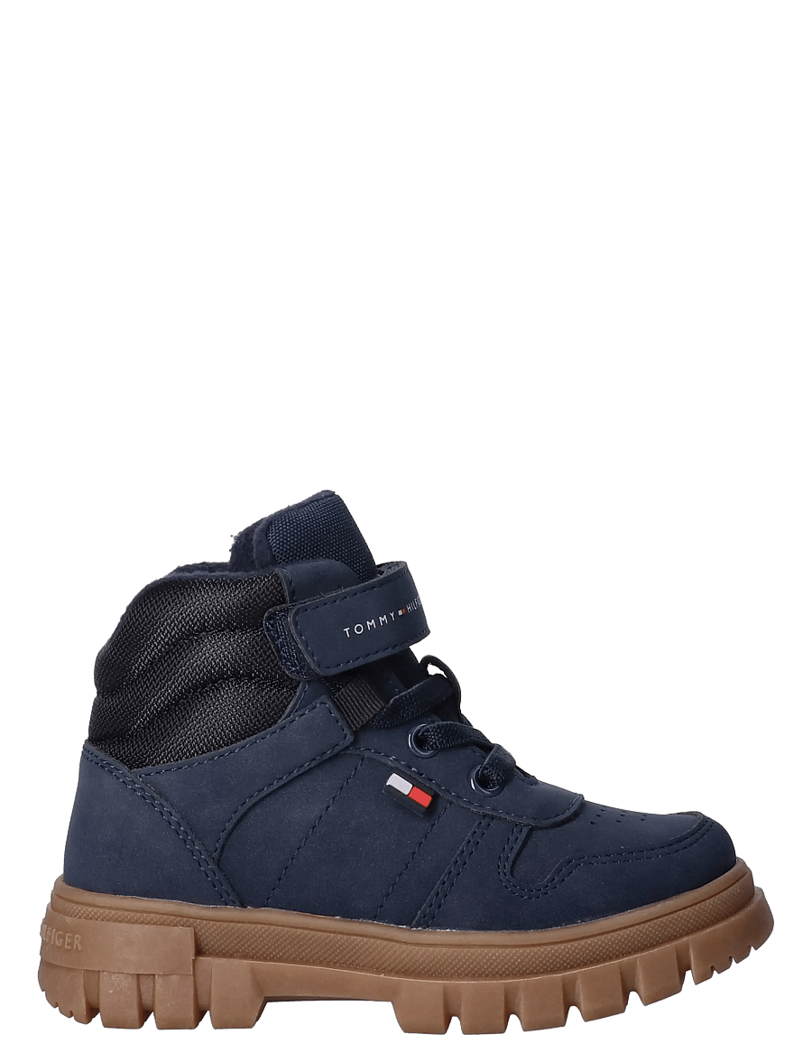 Tommy Hilfiger - LACE-UP/VELCRO BOOTIE CAMEL/BLACK - blue/black - 1