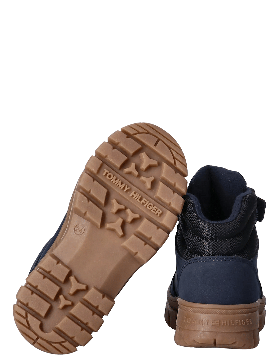 Tommy Hilfiger - LACE-UP/VELCRO BOOTIE CAMEL/BLACK - blue/black - 3