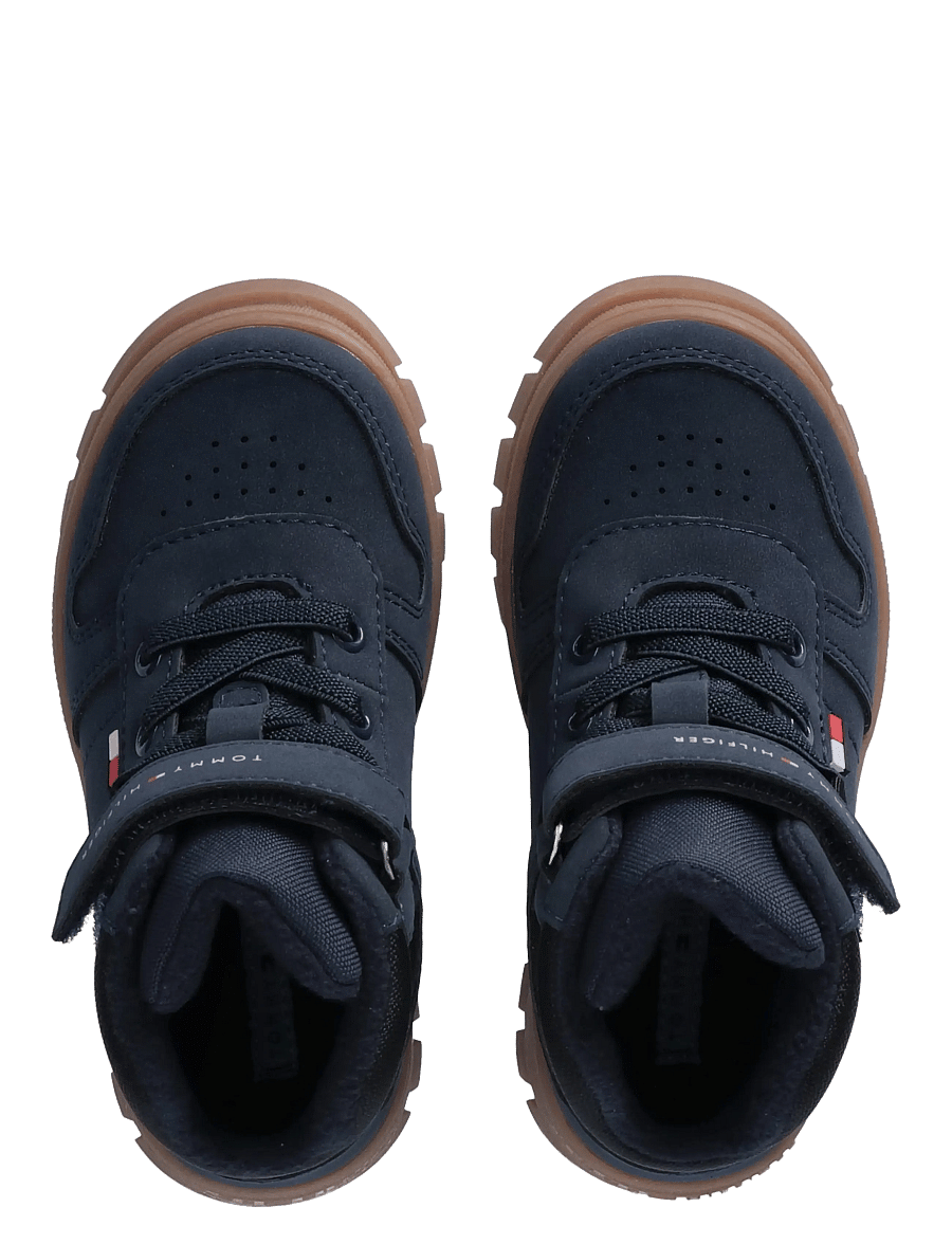 Tommy Hilfiger - LACE-UP/VELCRO BOOTIE CAMEL/BLACK - blue/black - 4