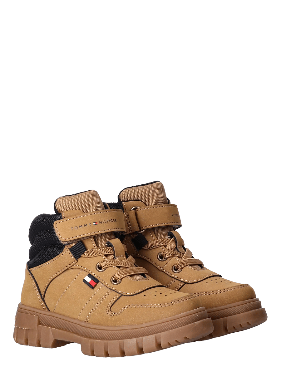 Tommy Hilfiger - LACE-UP/VELCRO BOOTIE CAMEL/BLACK - camel/black - 0