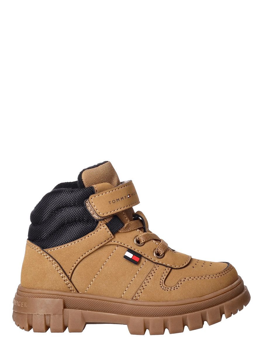 Tommy Hilfiger - LACE-UP/VELCRO BOOTIE CAMEL/BLACK - camel/black - 1