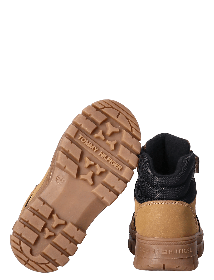 Tommy Hilfiger - LACE-UP/VELCRO BOOTIE CAMEL/BLACK - camel/black - 3