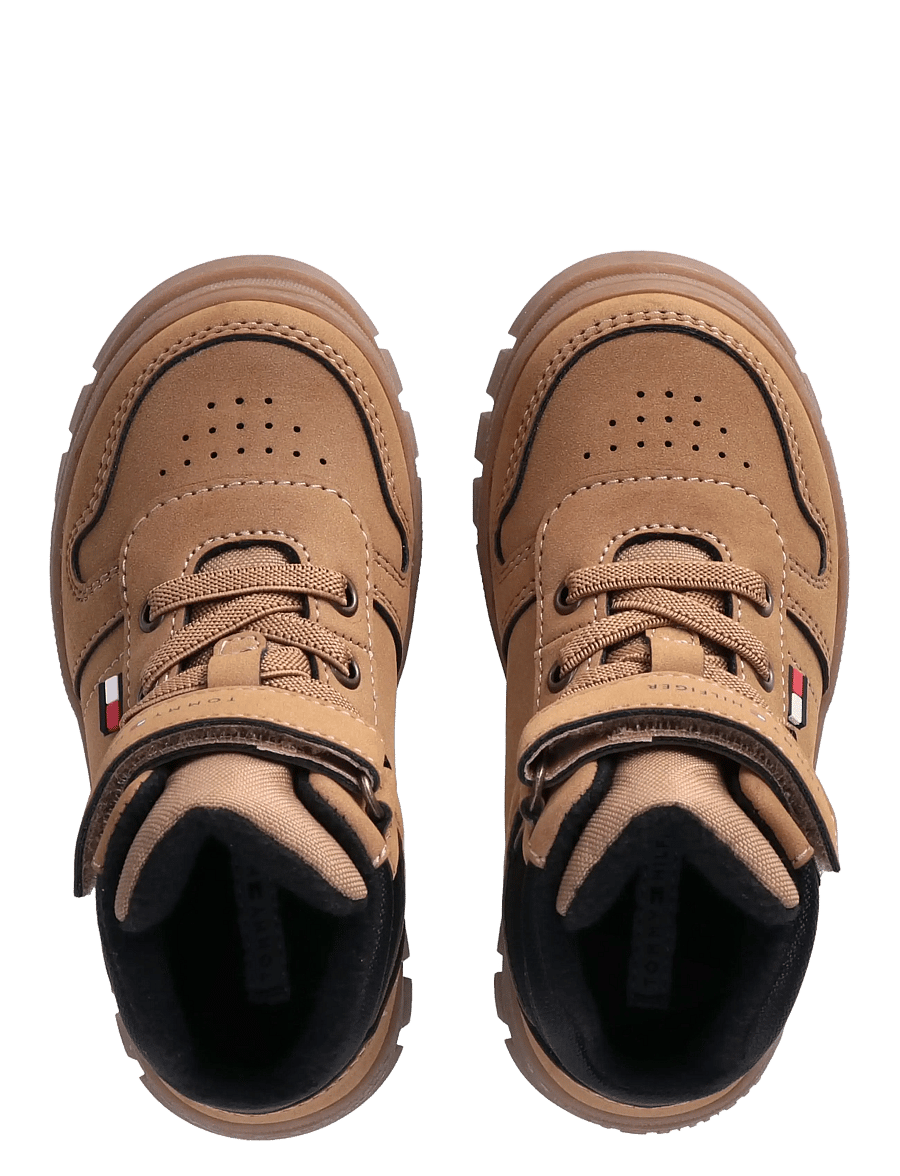 Tommy Hilfiger - LACE-UP/VELCRO BOOTIE CAMEL/BLACK - camel/black - 4