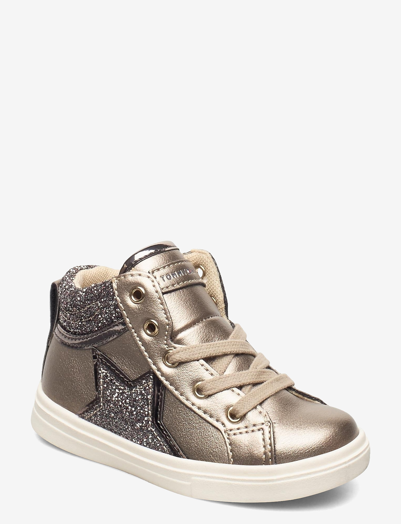 Tommy Hilfiger - LACE-UPHIGH TOP SNEAKER - metallic dark gold - 0