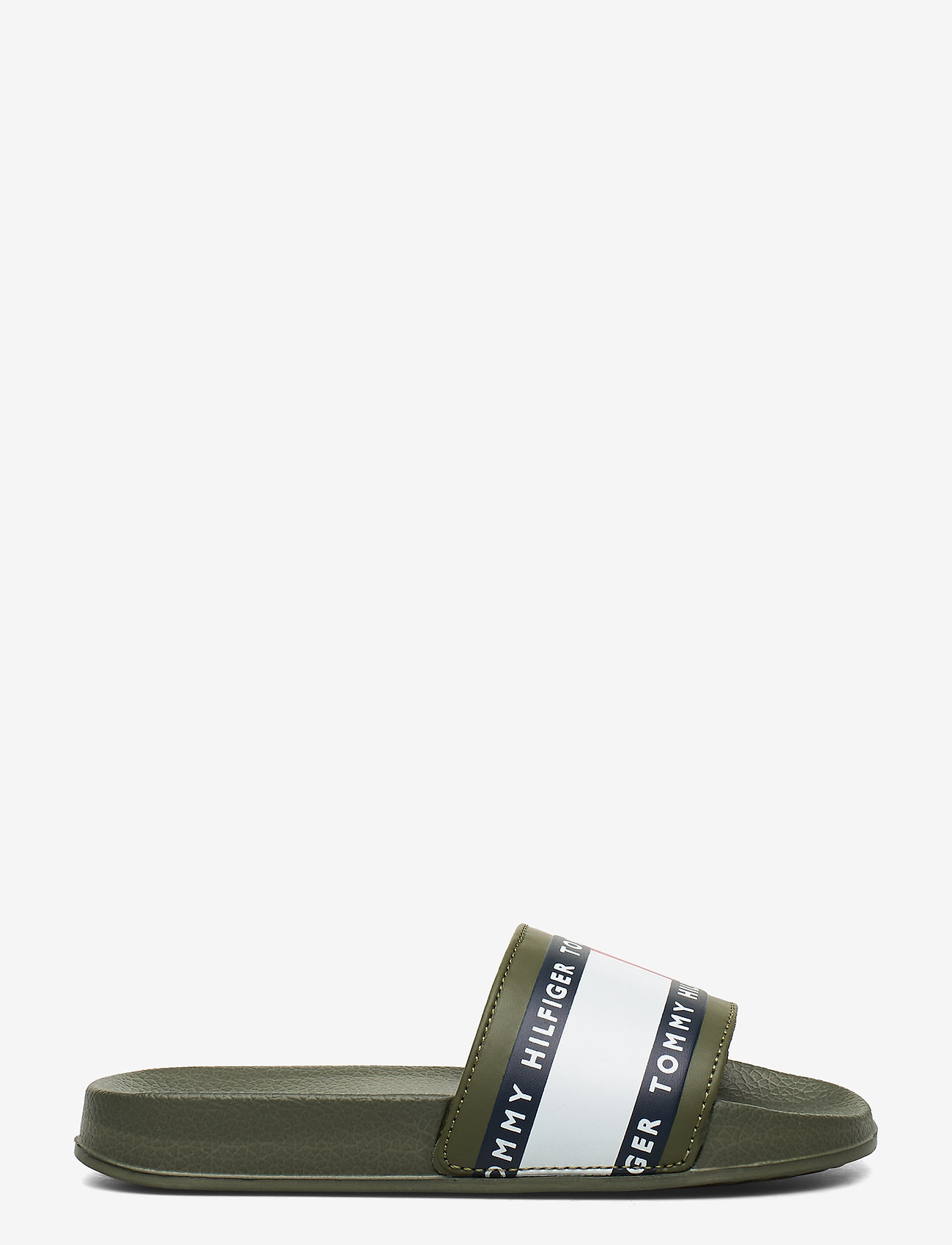 Tommy Hilfiger - FLAG PRINT POOL SLIDE WHITE - military green - 1