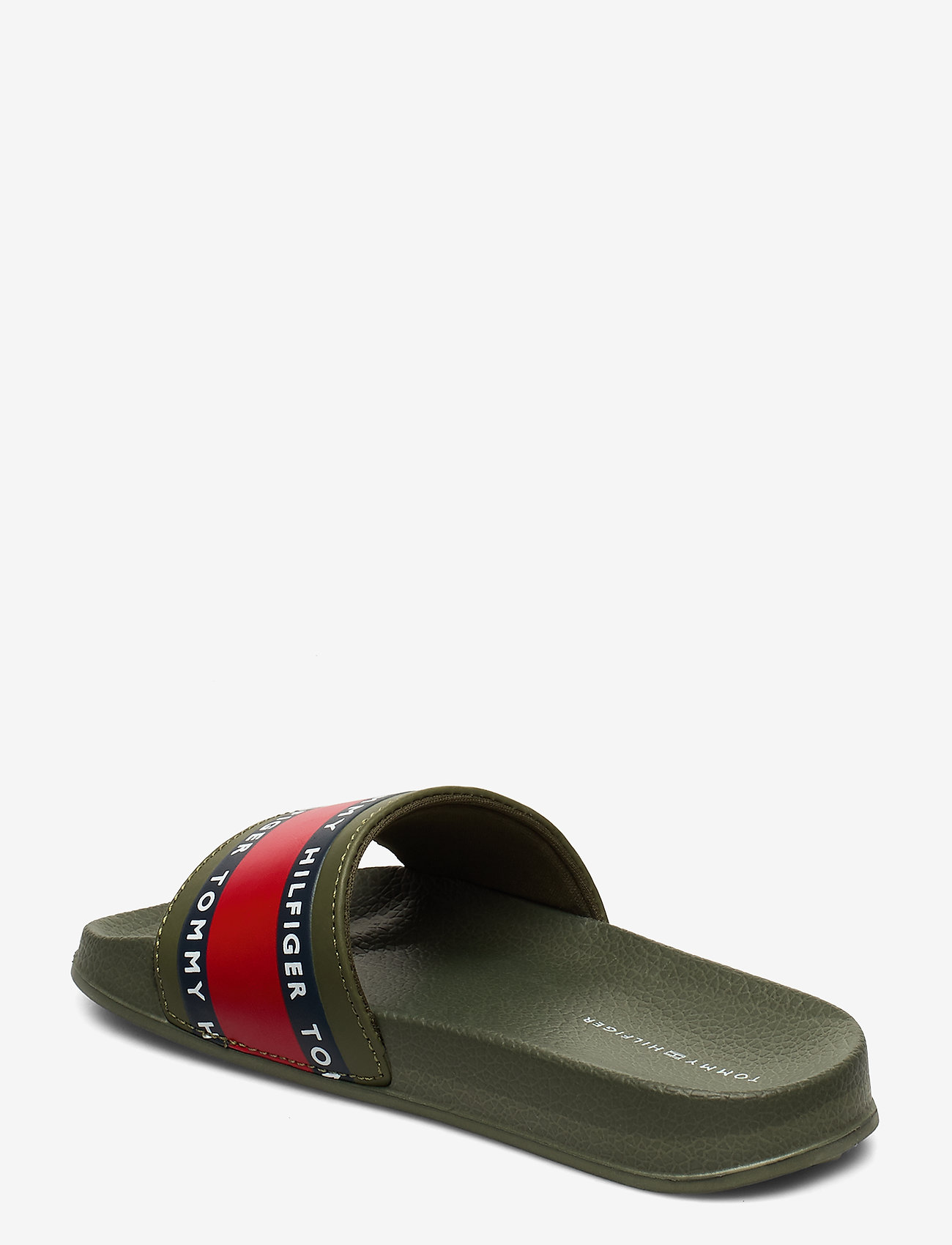 Tommy Hilfiger - FLAG PRINT POOL SLIDE WHITE - military green - 2