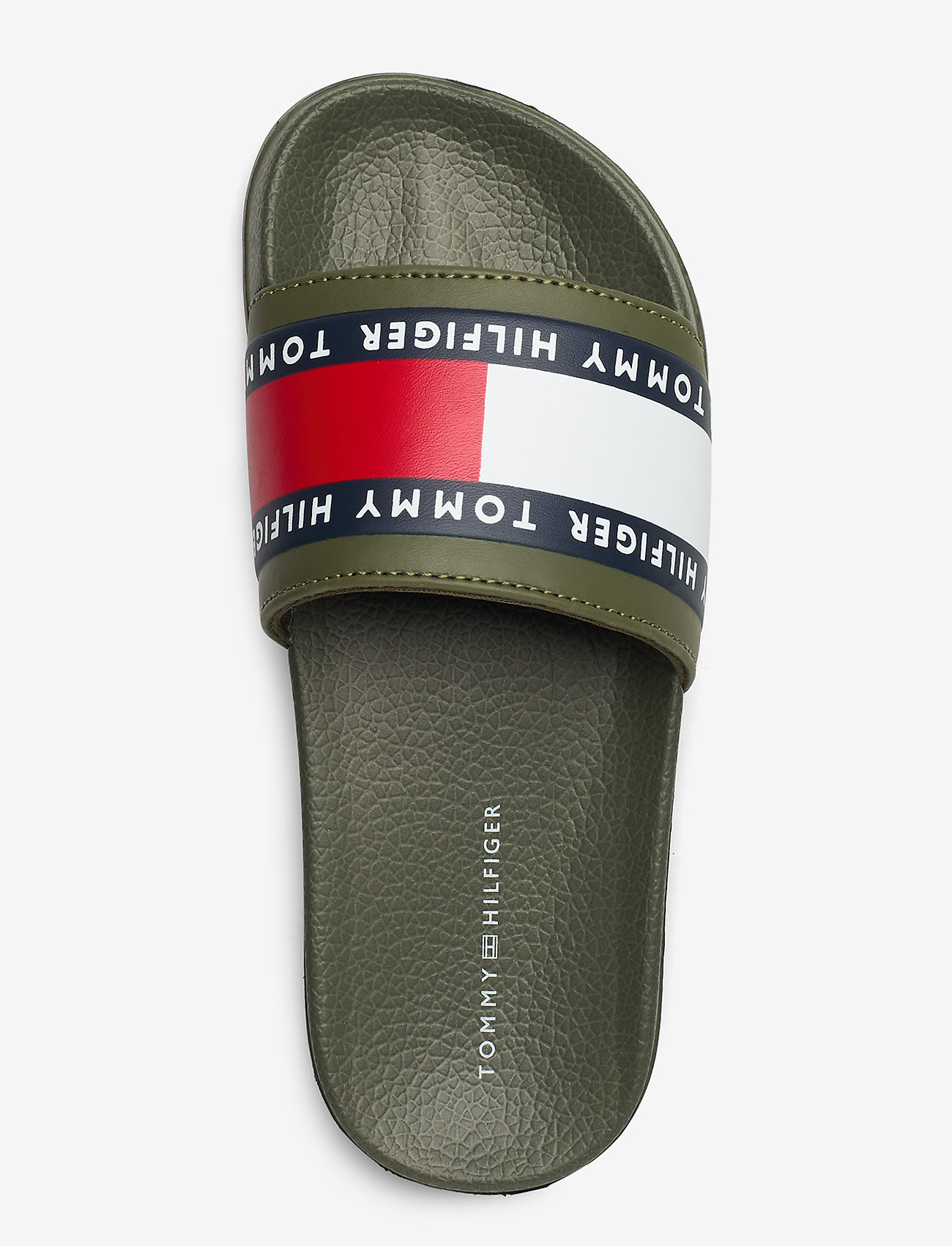 Tommy Hilfiger - FLAG PRINT POOL SLIDE WHITE - military green - 3
