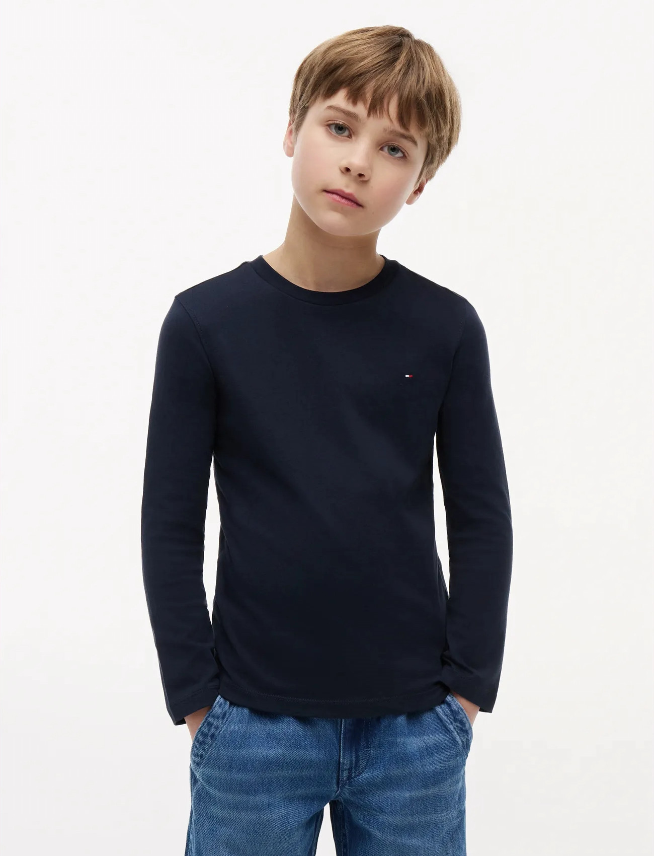 Boys Basic CN Bluse Sky Captain str. 8år
