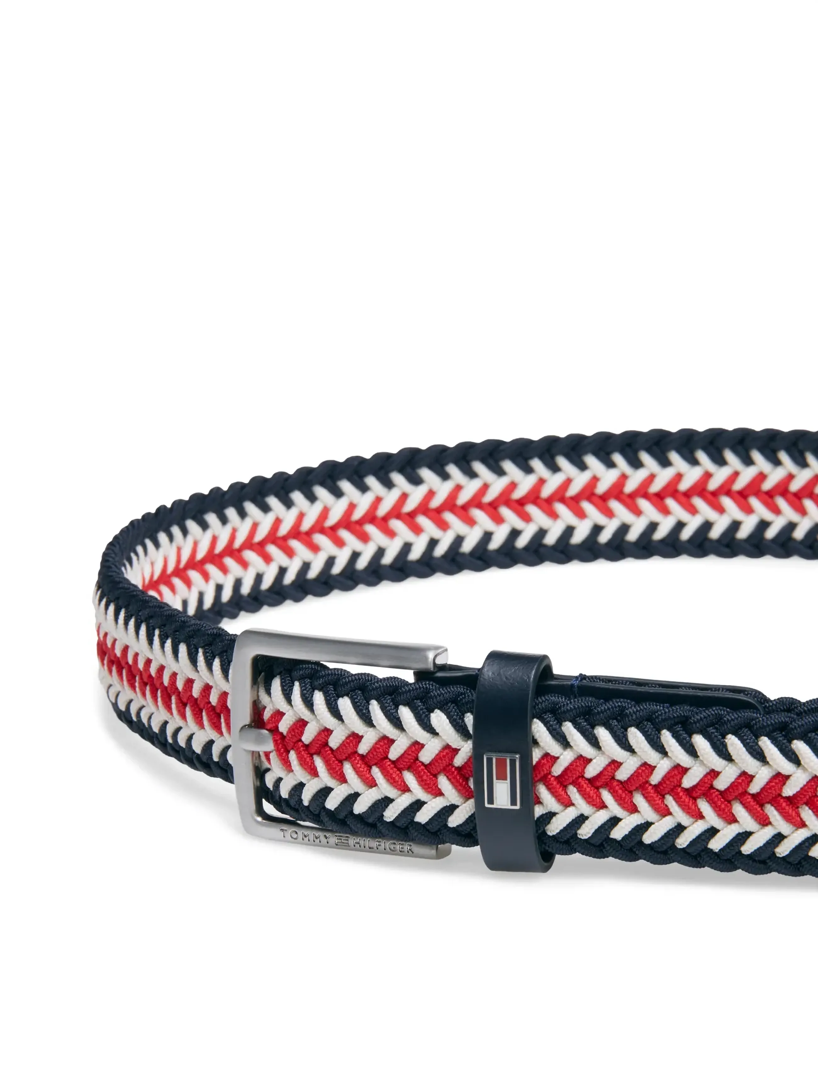 Tommy Hilfiger - BRAIDED ELASTICATED BELT - premium-styles - red white blue stripe - 2