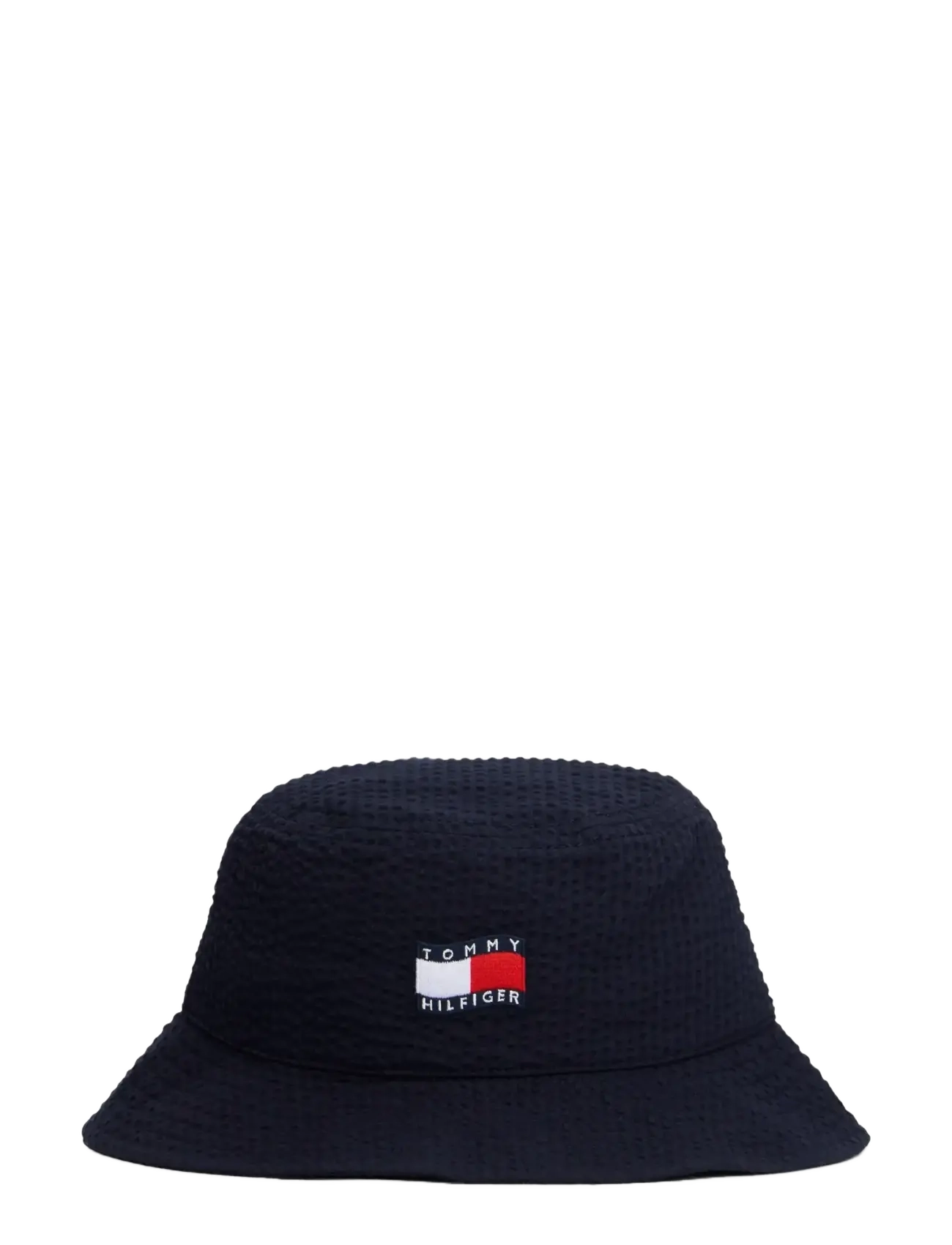 TOMMY HILFIGER Wavy Flag Seersucker Bucket Hat Navy - S/M - Kinder