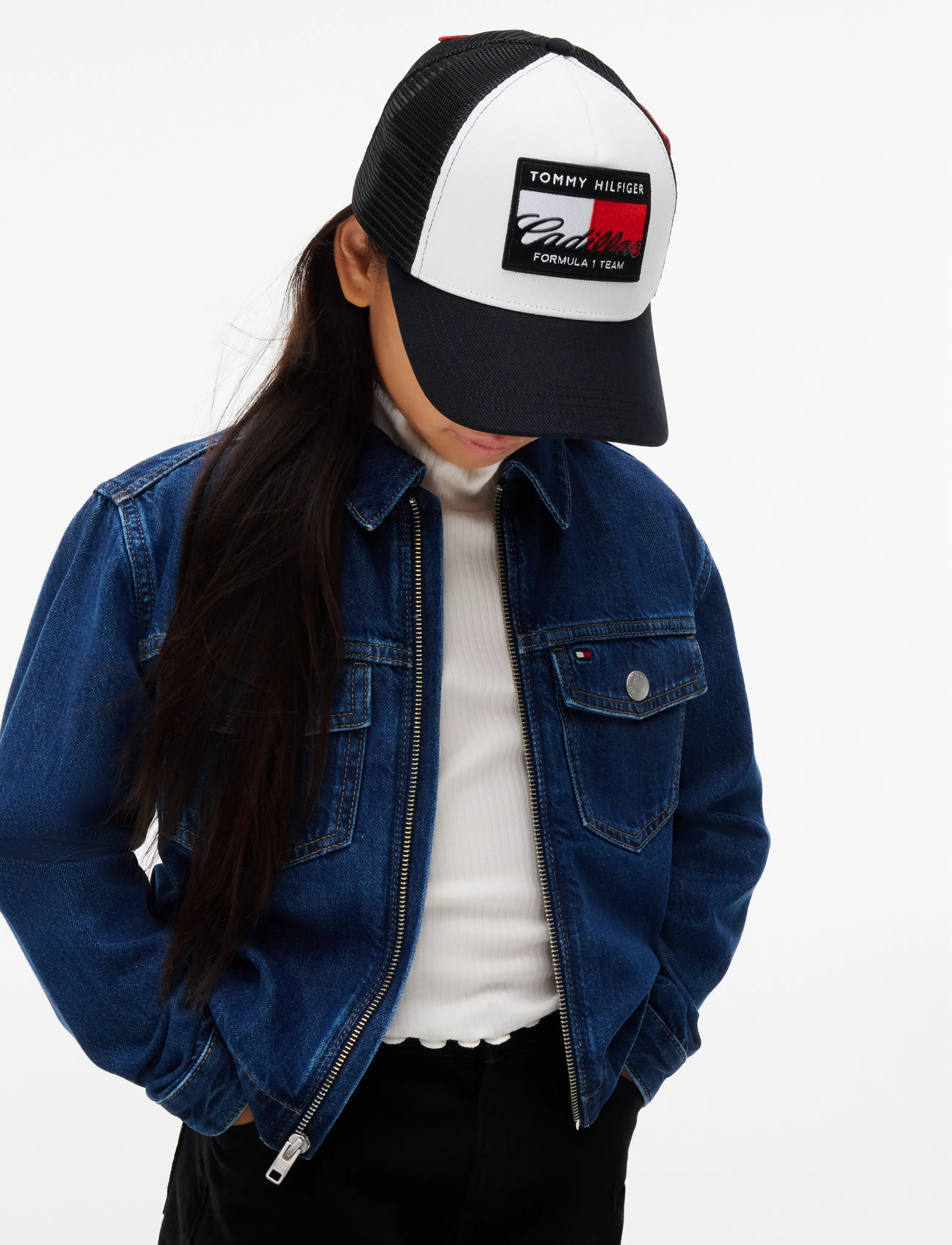 Tommy Hilfiger TH X CF1 FLAG TRUCKER CAP - Tommy Hilfiger - BLACK / black
