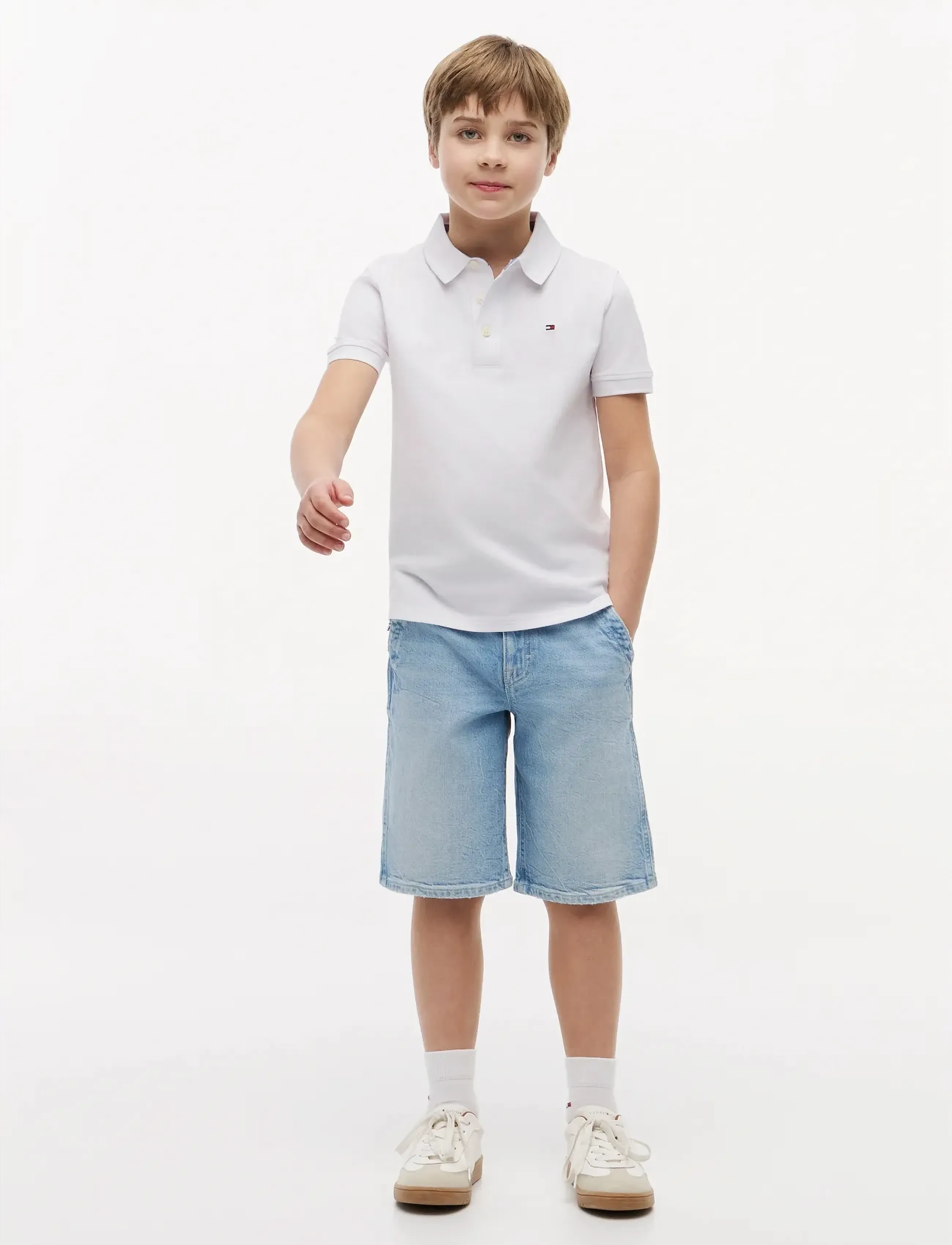 Tommy Hilfiger - BOYS TOMMY POLO S/S - kortermede poloskjorter - bright white - 4